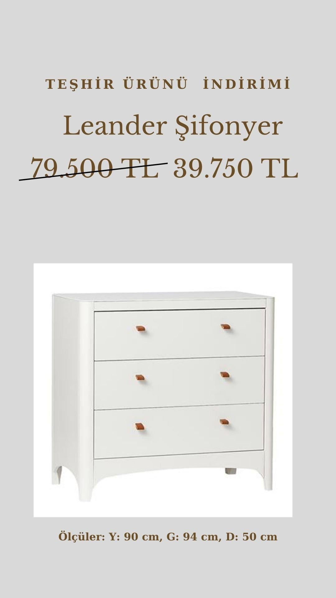 TEŞHİR ÜRÜNÜ /Leander Classic Şifonyer, Beyaz