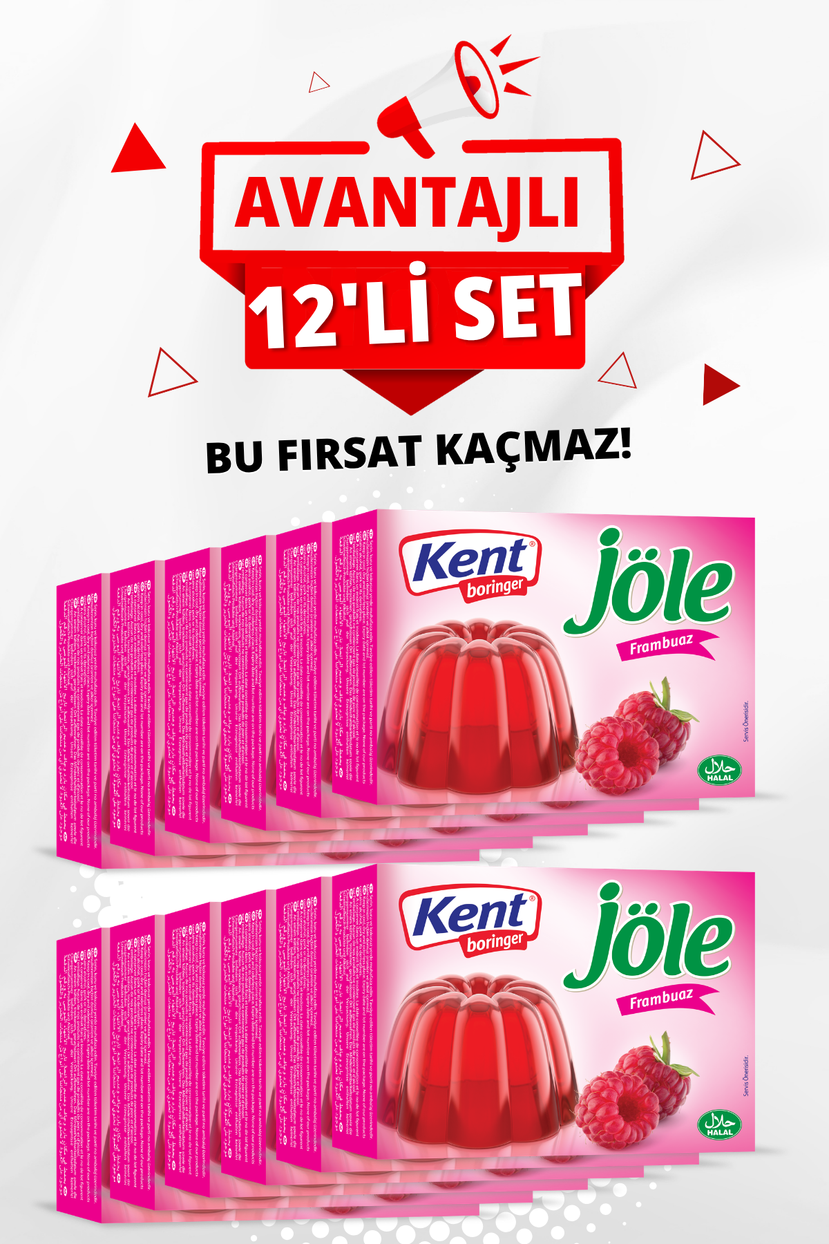 Jöle Avantajlı 12'li Set (85 gr 12 Adet Frambuaz Jöle)