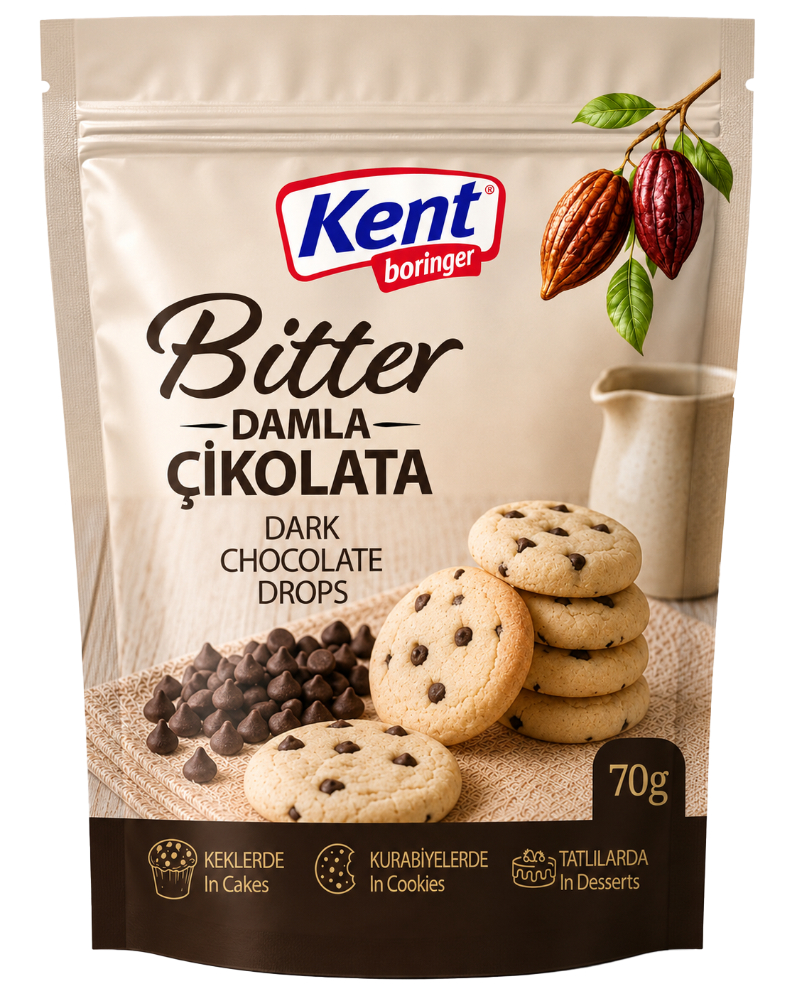 Kent Boringer Bitter Damla Çikolata 70g