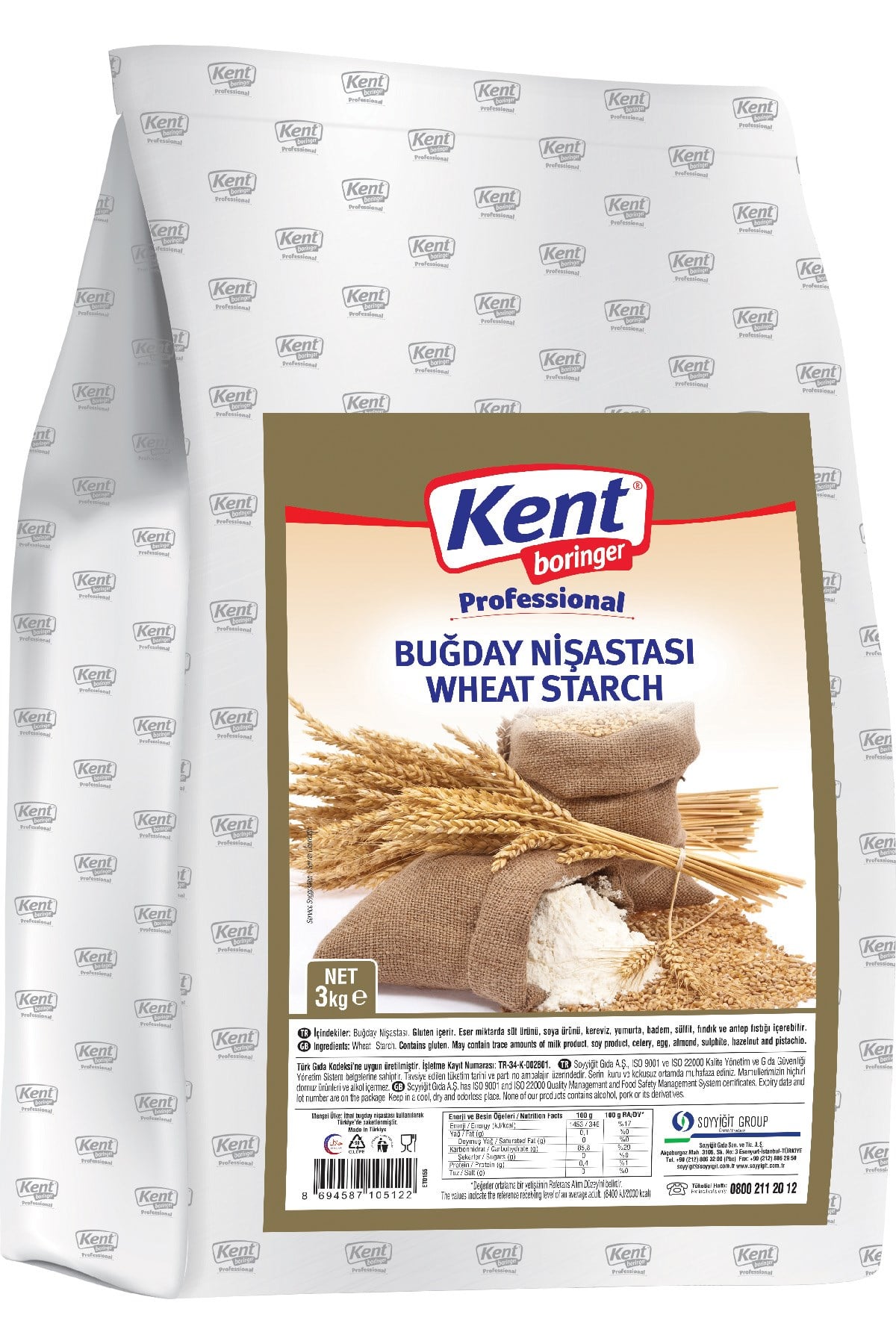 Kent Boringer Buğday Nişastası 3 Kg