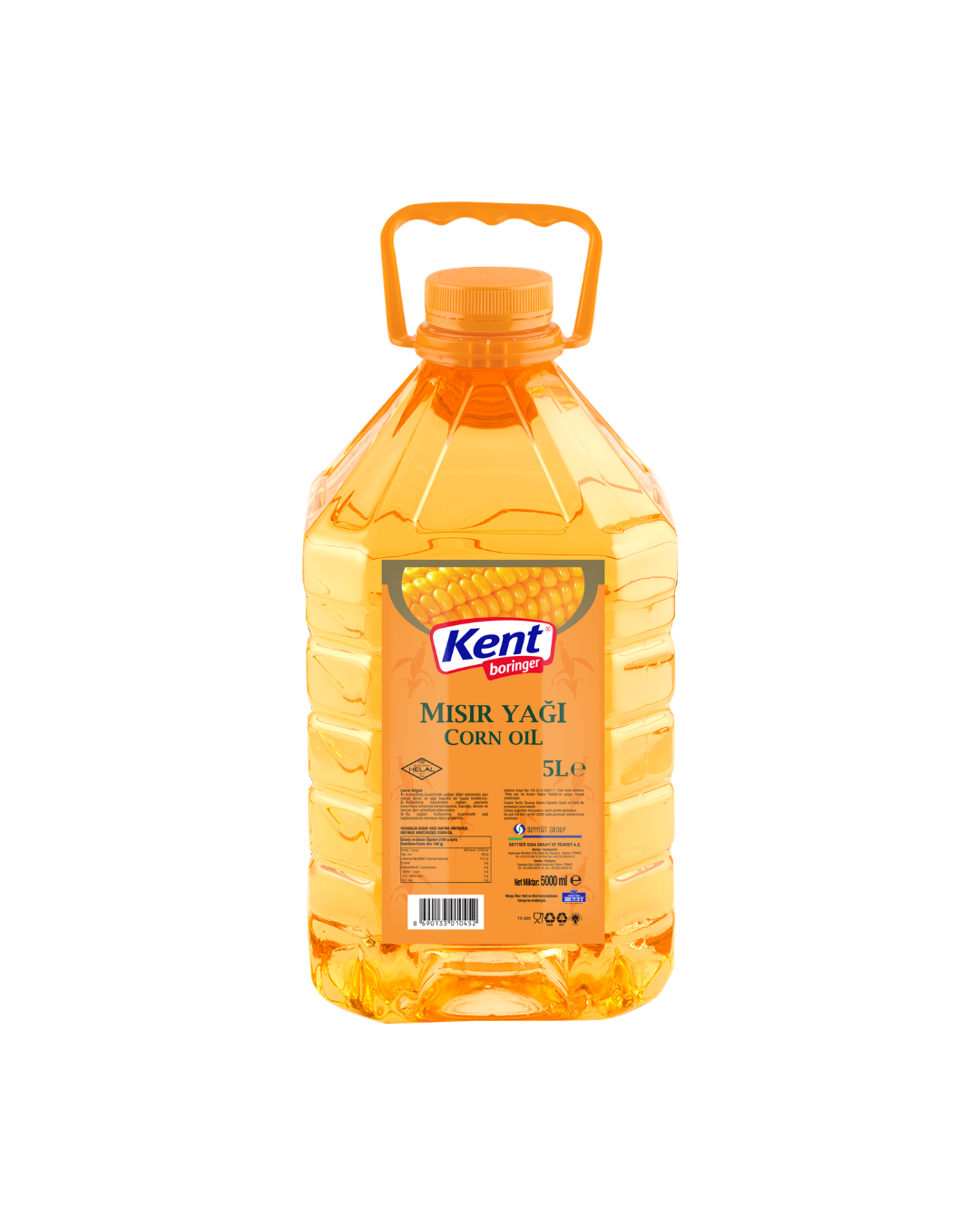 Kent Boringer Mısır Yağı (Dar Ağız,Köşeli) 5lt.