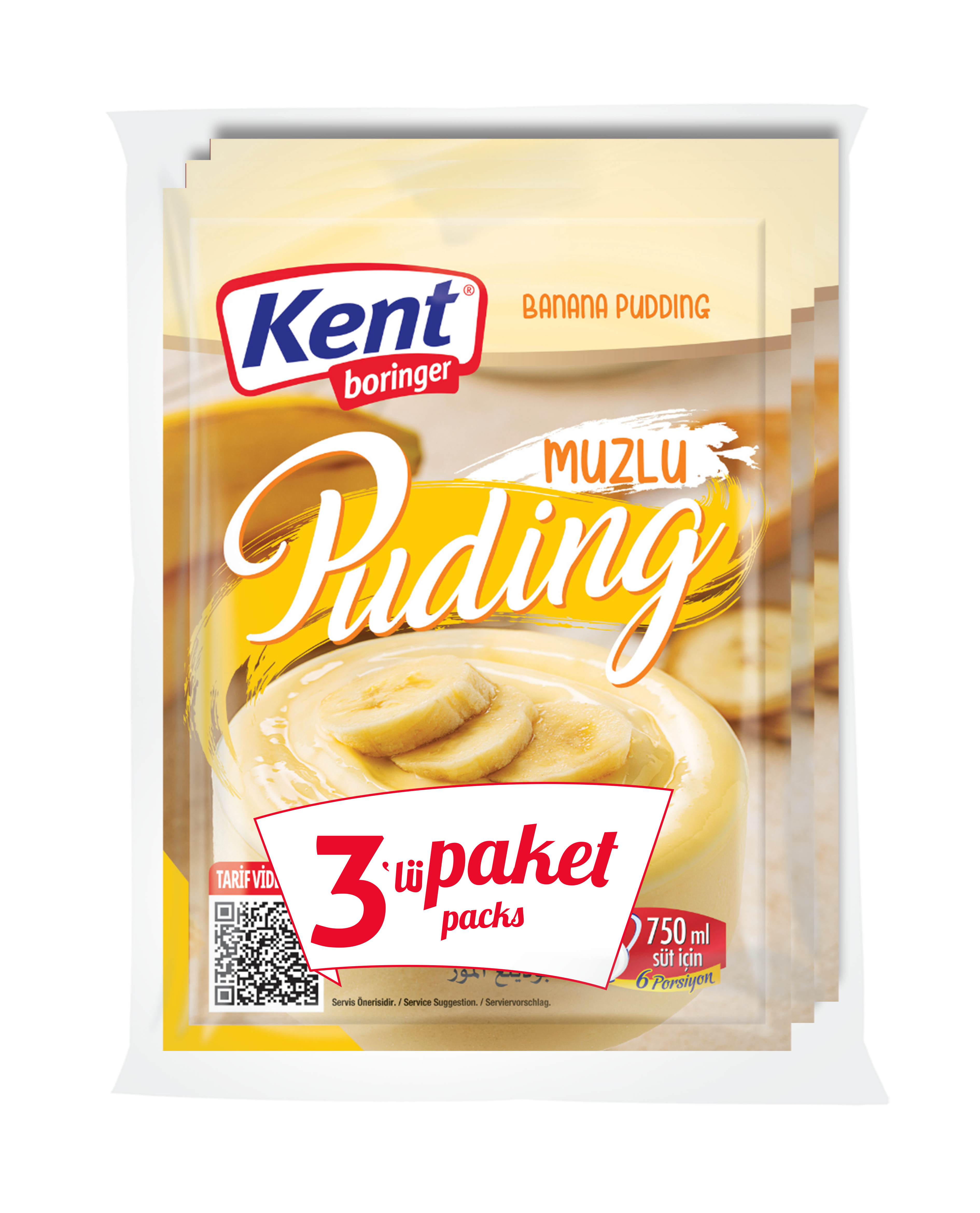 Kent Boringer Muzlu Puding 125g*3 adet