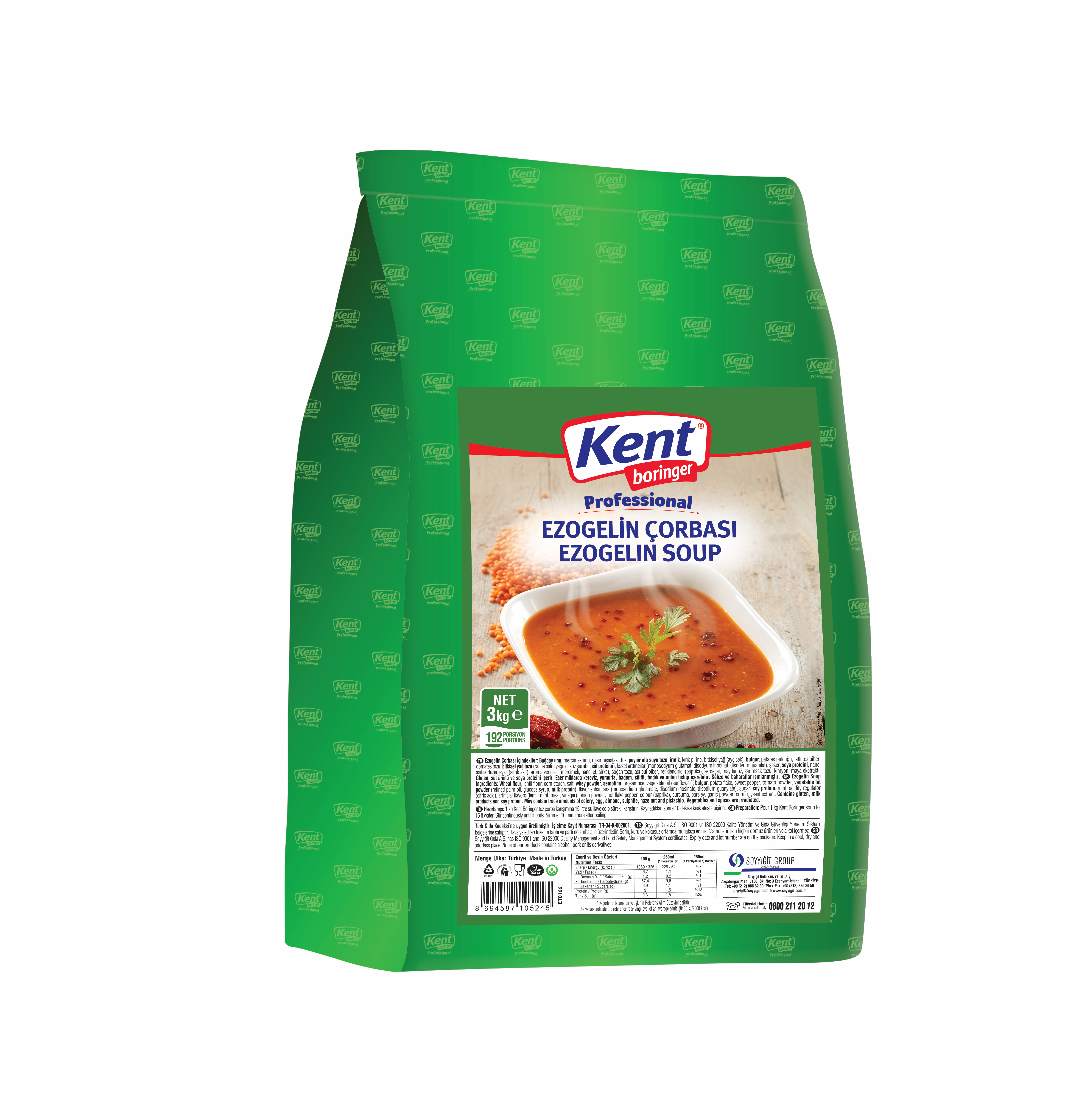 Kent Boringer  Professional Ezogelin Çorbası 3 Kg