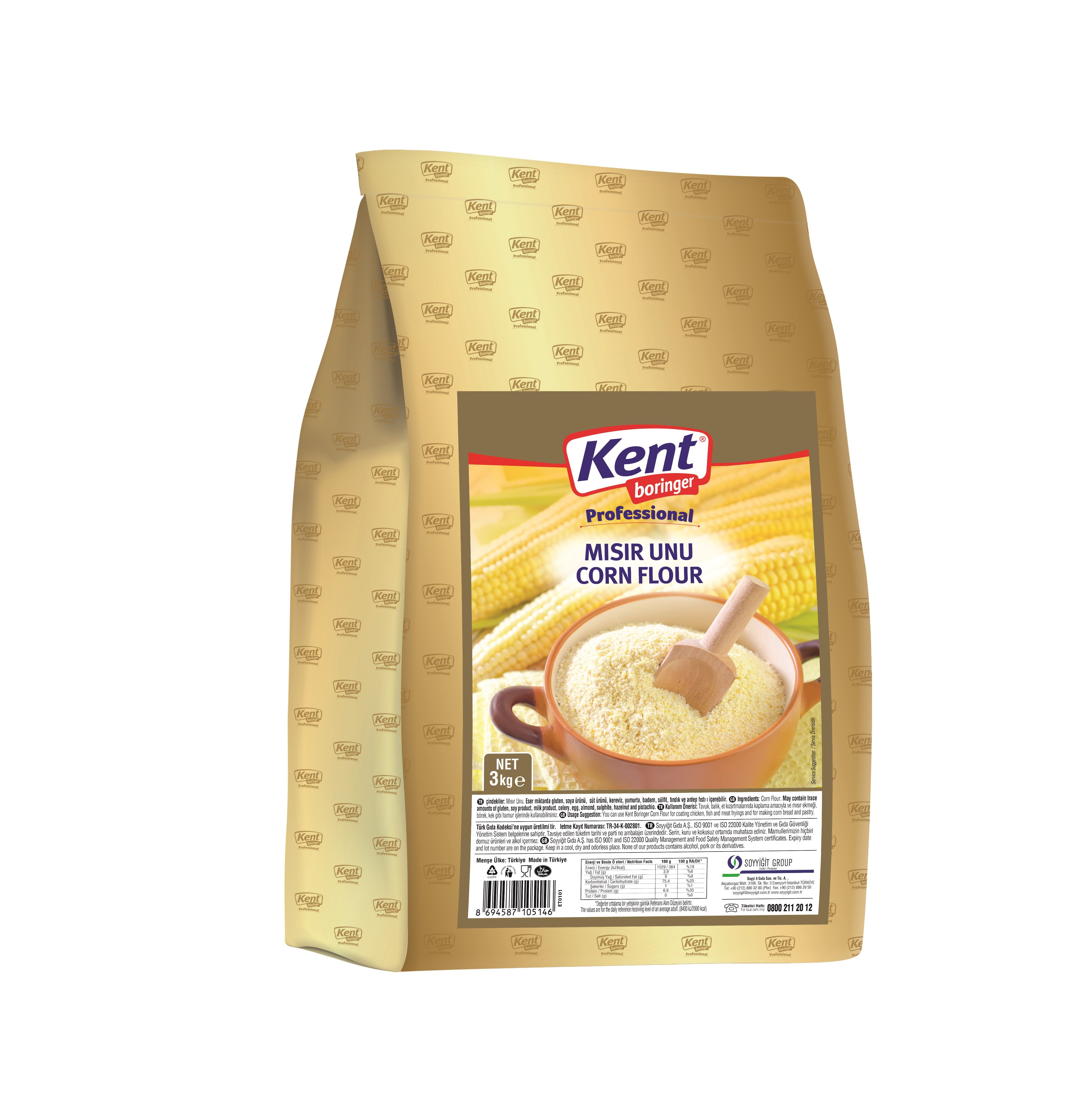 Kent Boringer  Professional Mısır Unu 3 Kg