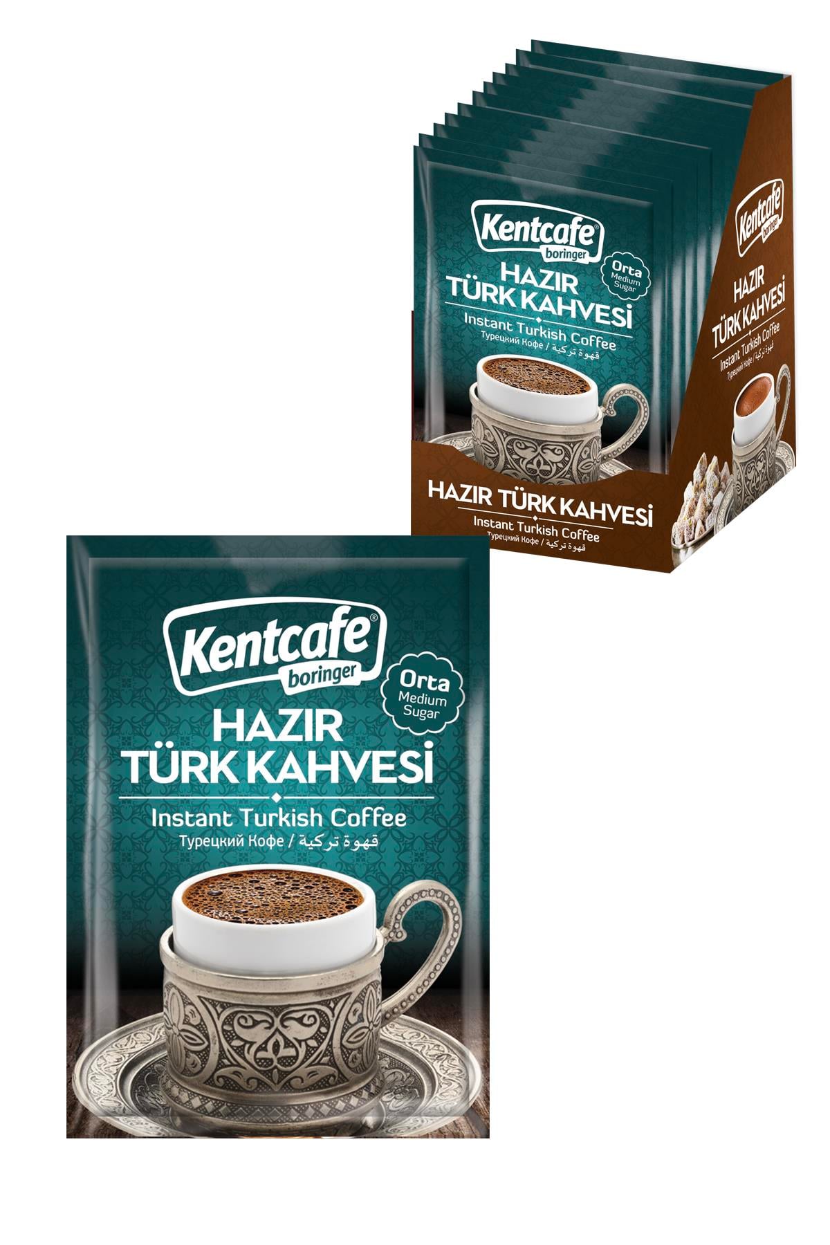 Kentcafe 9g*12 adet Orta Şekerli Türk Kahvesi
