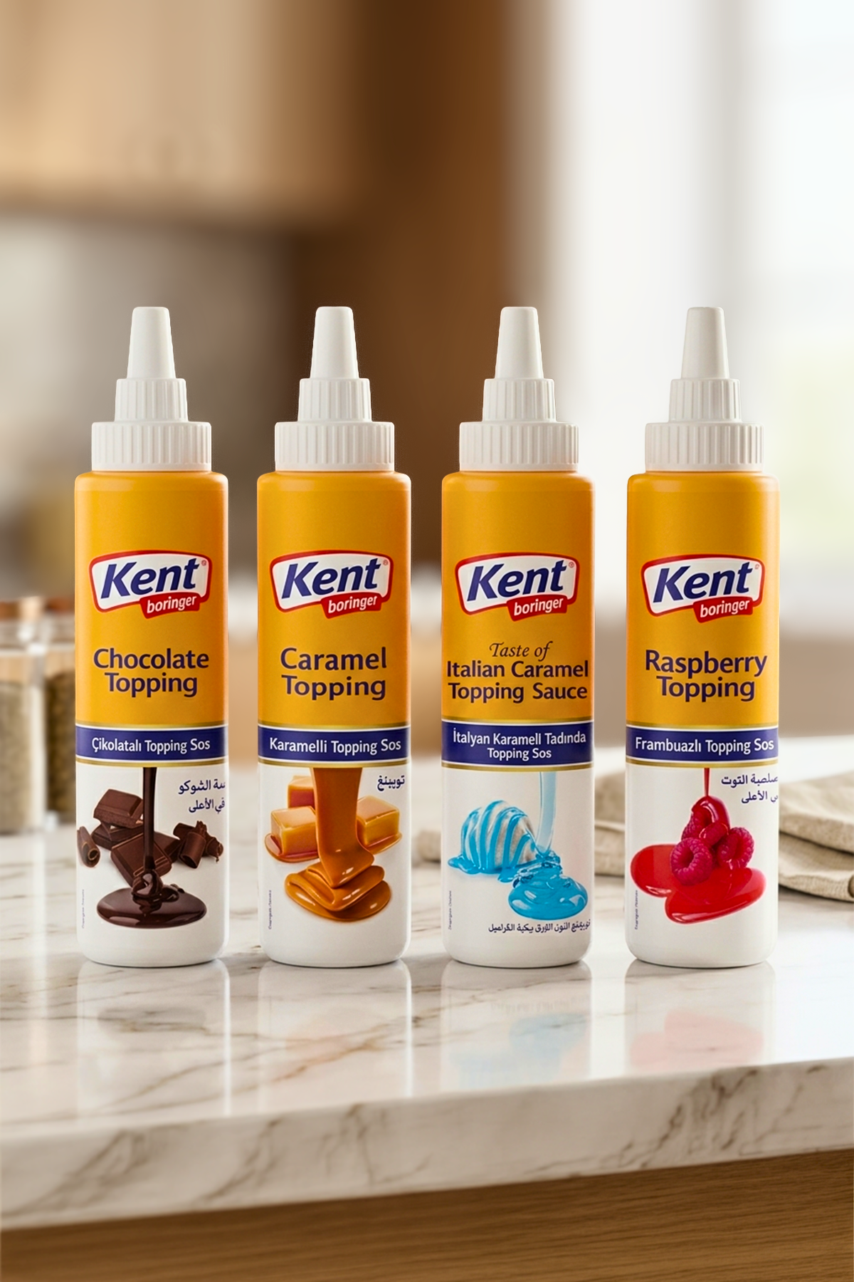 Topping Sos 4'lü Avantajlı Set (Çikolatalı-Frambuazlı-İtalyan Karamelli-Karamelli) 300 Gr X4