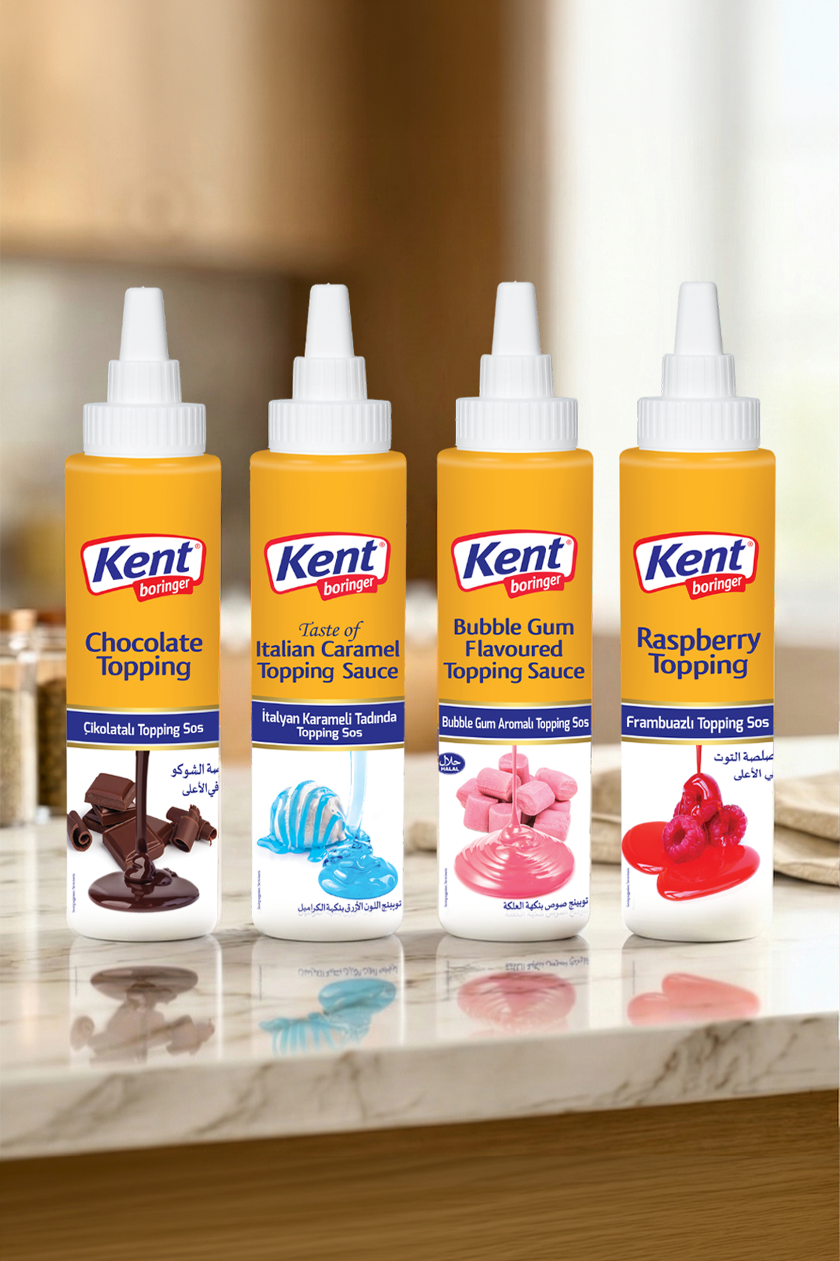 Topping Sos 4'lü Avantajlı Set (Çikolatalı-İtalyan Karamelli-BubbleGum-Frambuazlı) 300 Gr X4