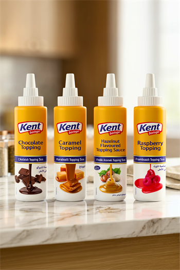 Kent Boringer Topping Sos 4'lü Avantajlı Set (Çikolatalı-Karamelli-Fındıklı-Frambuazlı) 300 Gr X4