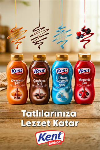 KentBoringer Topping Sos 4'lü Avantajlı Elips Set(Karamelli-Çikolatalı-İtalyanKarameli-Meyveli)325Gr X4