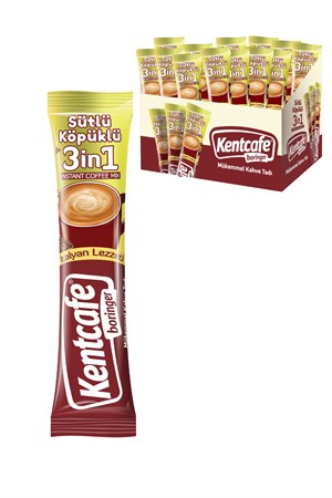 Kentcafe Boringer 3ü 1 Arada Sütlü Köpüklü Hazır Kahve 48'li Paket