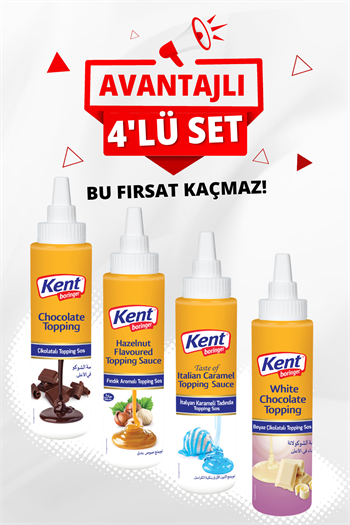 Topping Sos 4'lü Avantajlı Set (Çikolatalı-Fındıklı-İtalyan Karameli-Beyaz Çikolata) 750Gr X4