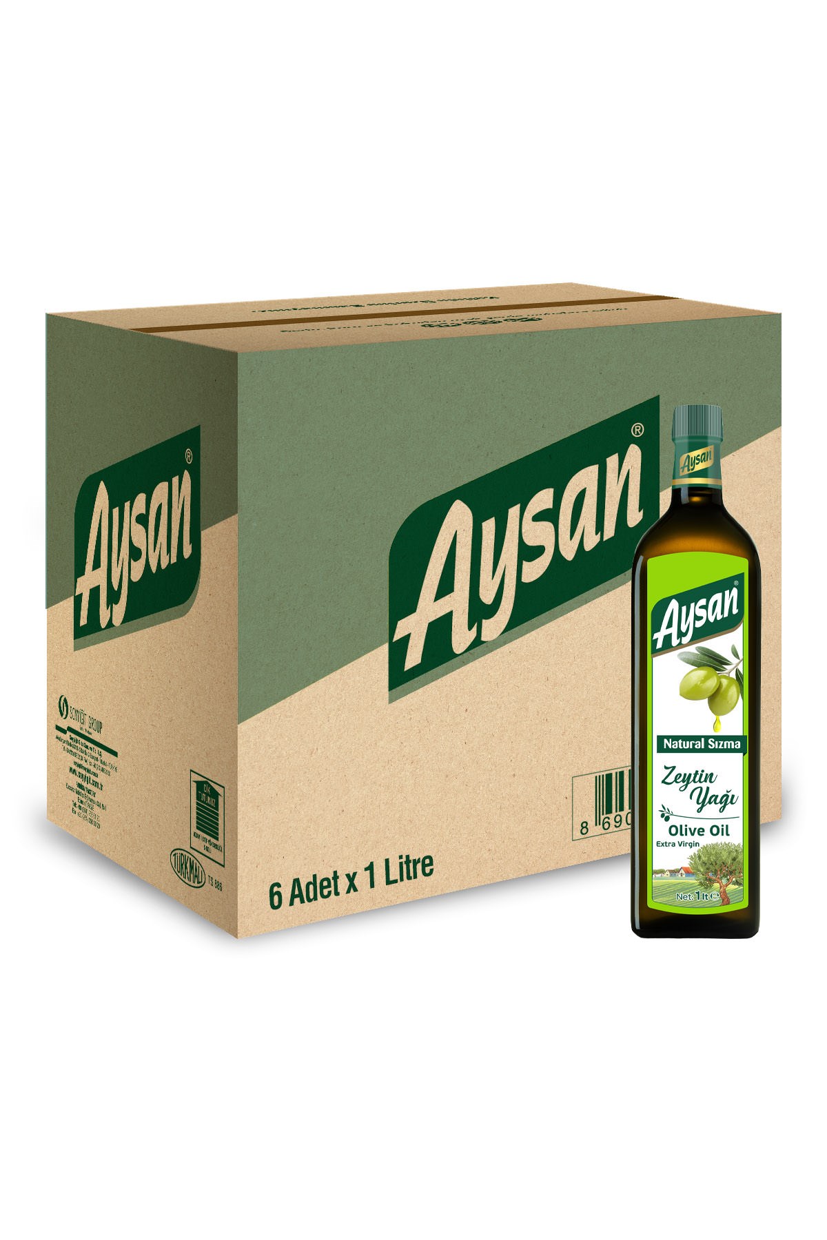 Aysan Sızma Zeytinyağı 1 Lt Cam x 6