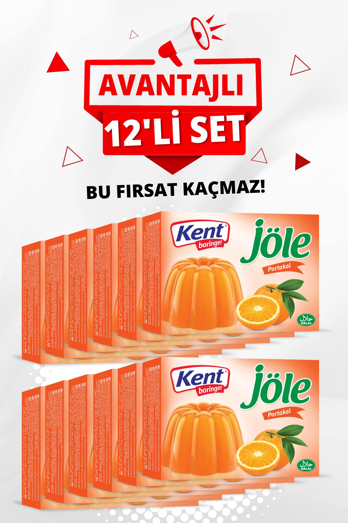 Jöle Avantajlı 12'li Set (85 gr 12 Adet Portakal Jöle)