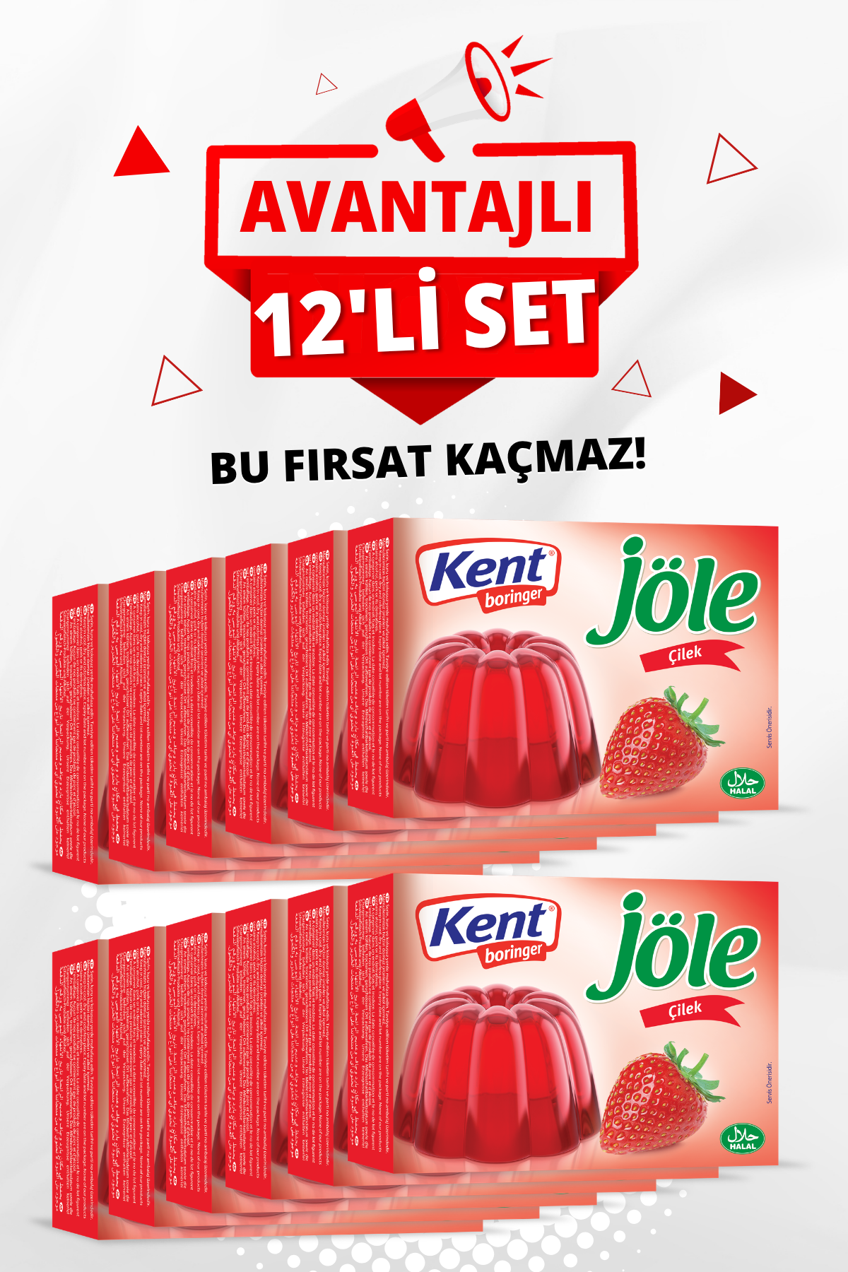 Jöle Avantajlı 12'li Set (85 gr 12 Adet Çilek Jöle)