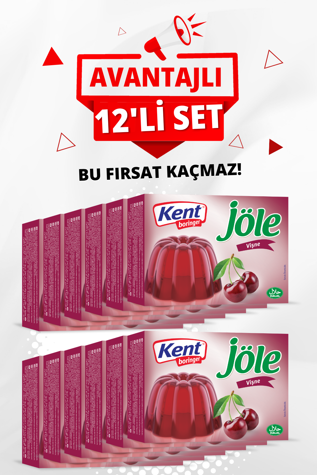 Jöle Avantajlı 12'li Set (85 gr 12 Adet Vişne Jöle)