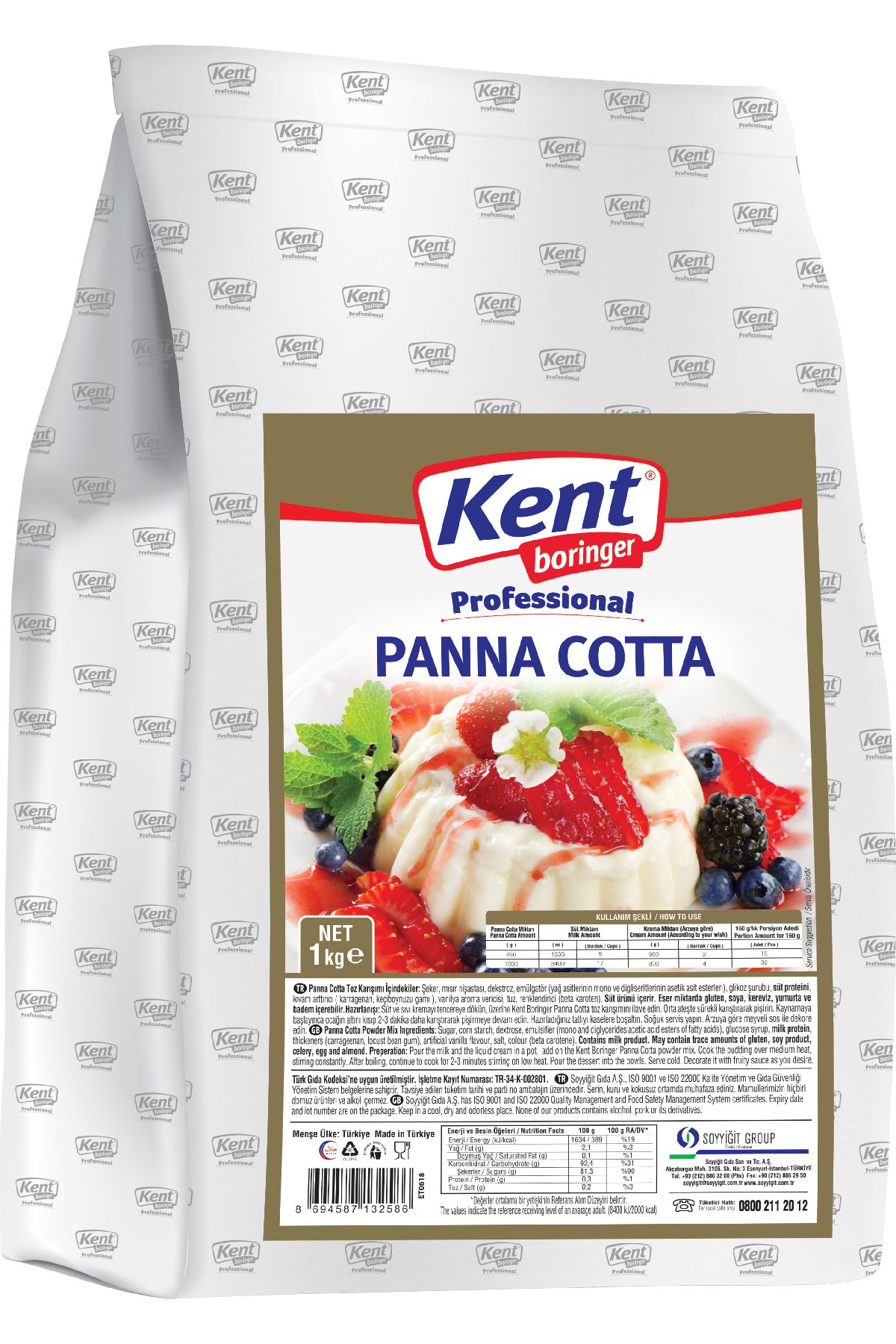 Kent Boringer Panna Cotta 1 Kg