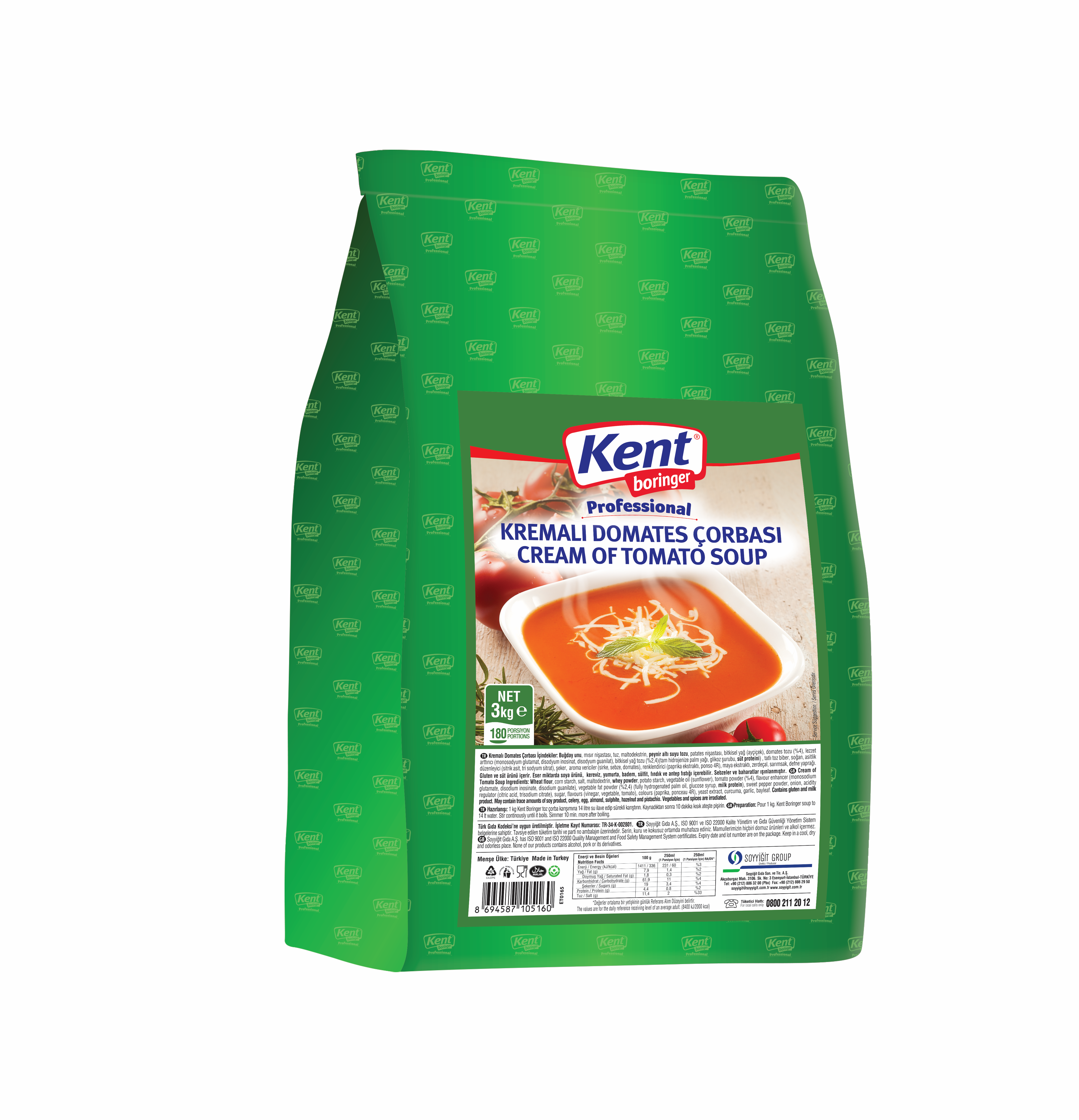 Kent Boringer  Professional Kremalı Domates Çorbası 3 Kg