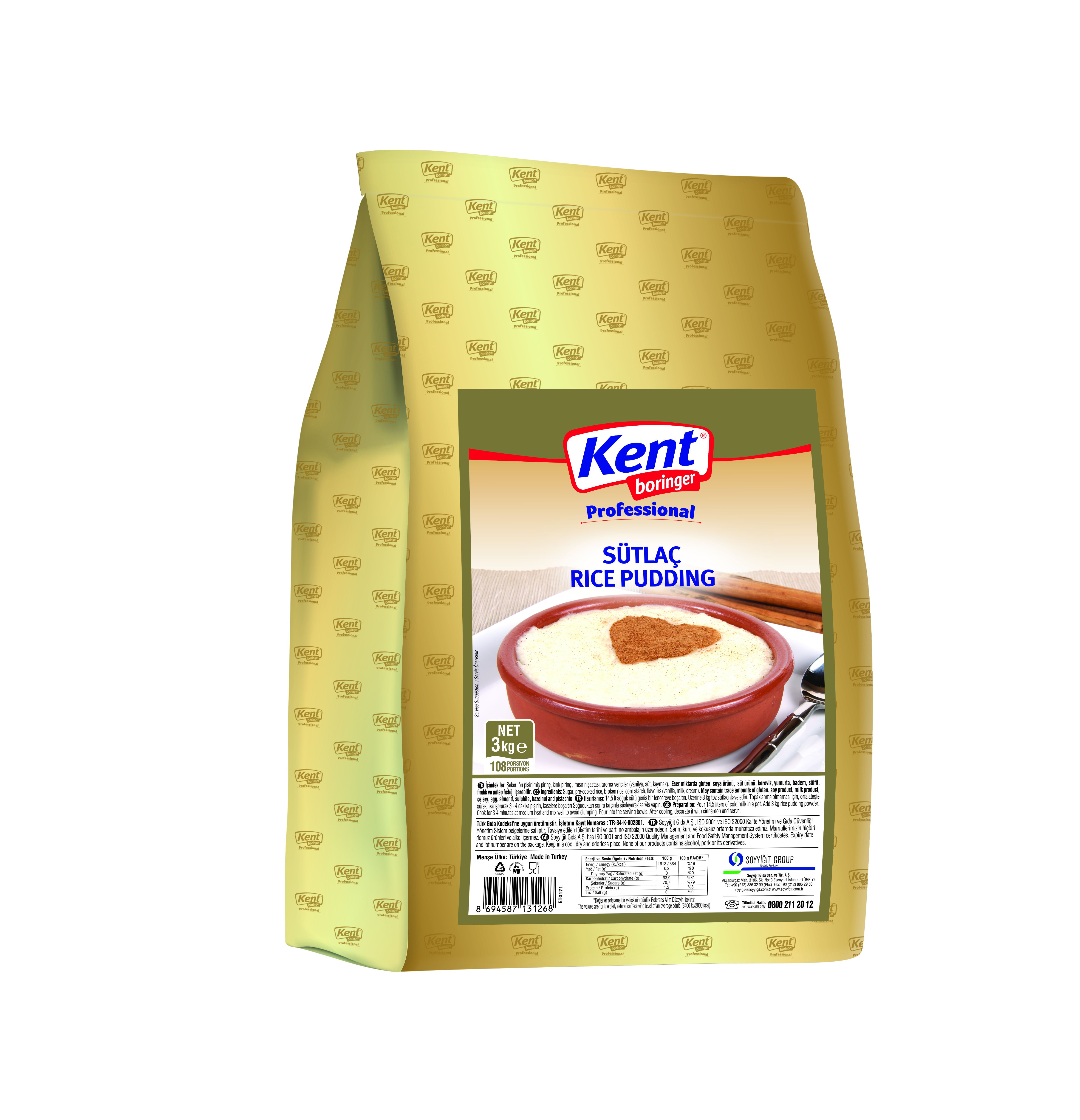 Kent Boringer  Professional Sütlaç 3 Kg