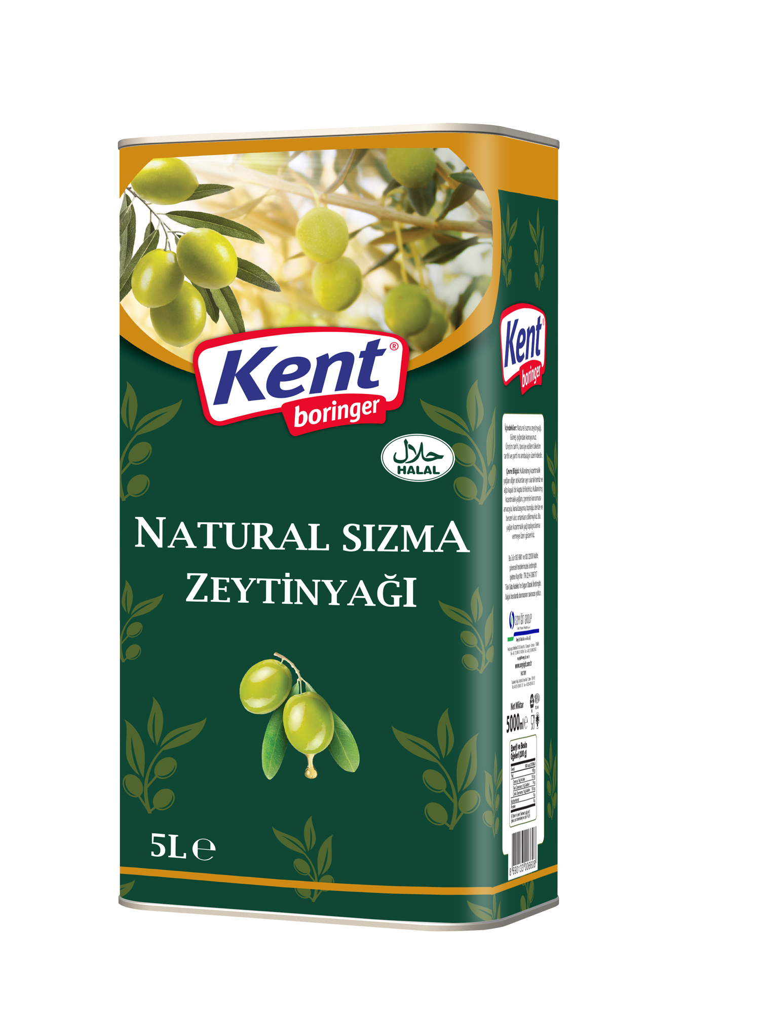 Kent Boringer  Sızma Zeytinyağı 5 Lt