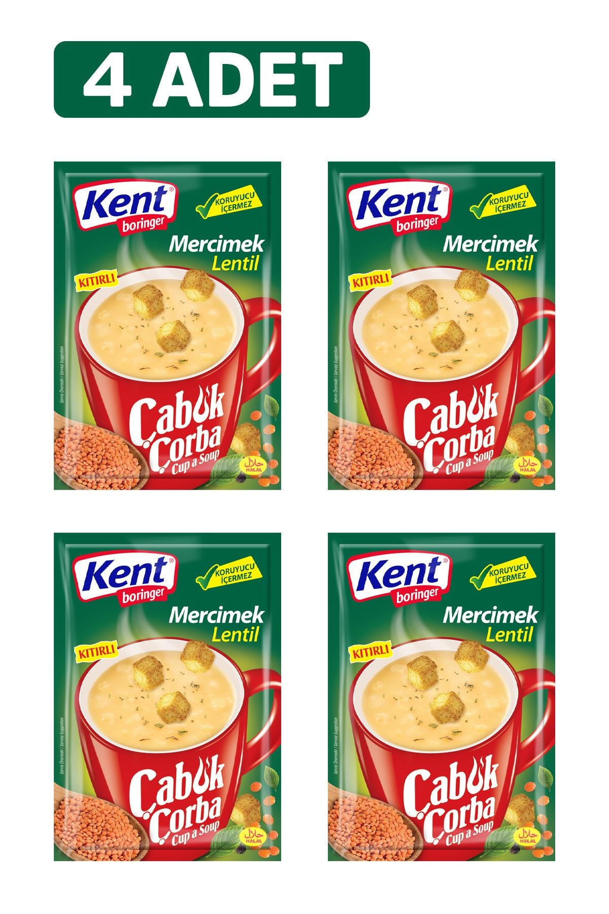 Mercimek 22 Gr Kıtırlı 4'lü Çabuk Çorba 