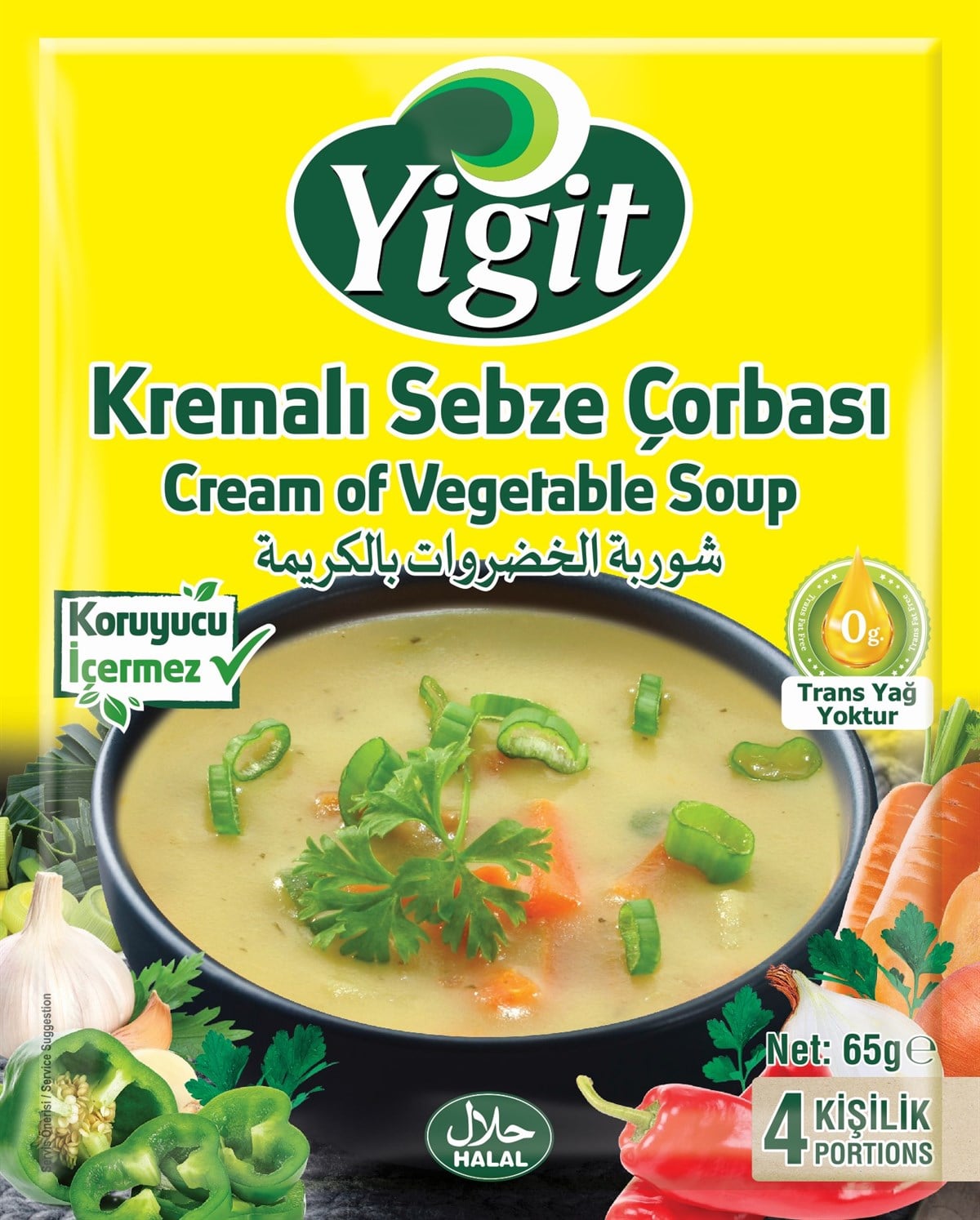 Yiğit Hazır Çorba Kremalı Sebze 65 Gr * 200 Adet