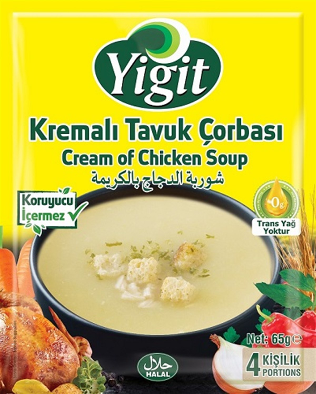 Yiğit Hazır Çorba Kremalı Tavuk 65 Gr * 200 Adet