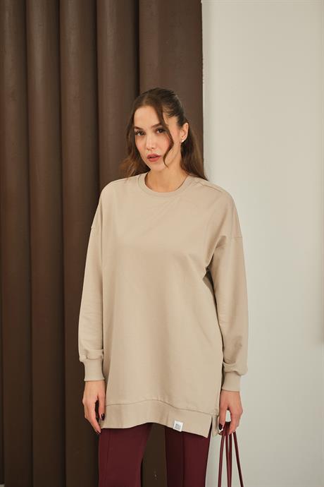 Arma Detay Oversize Tunik Krem