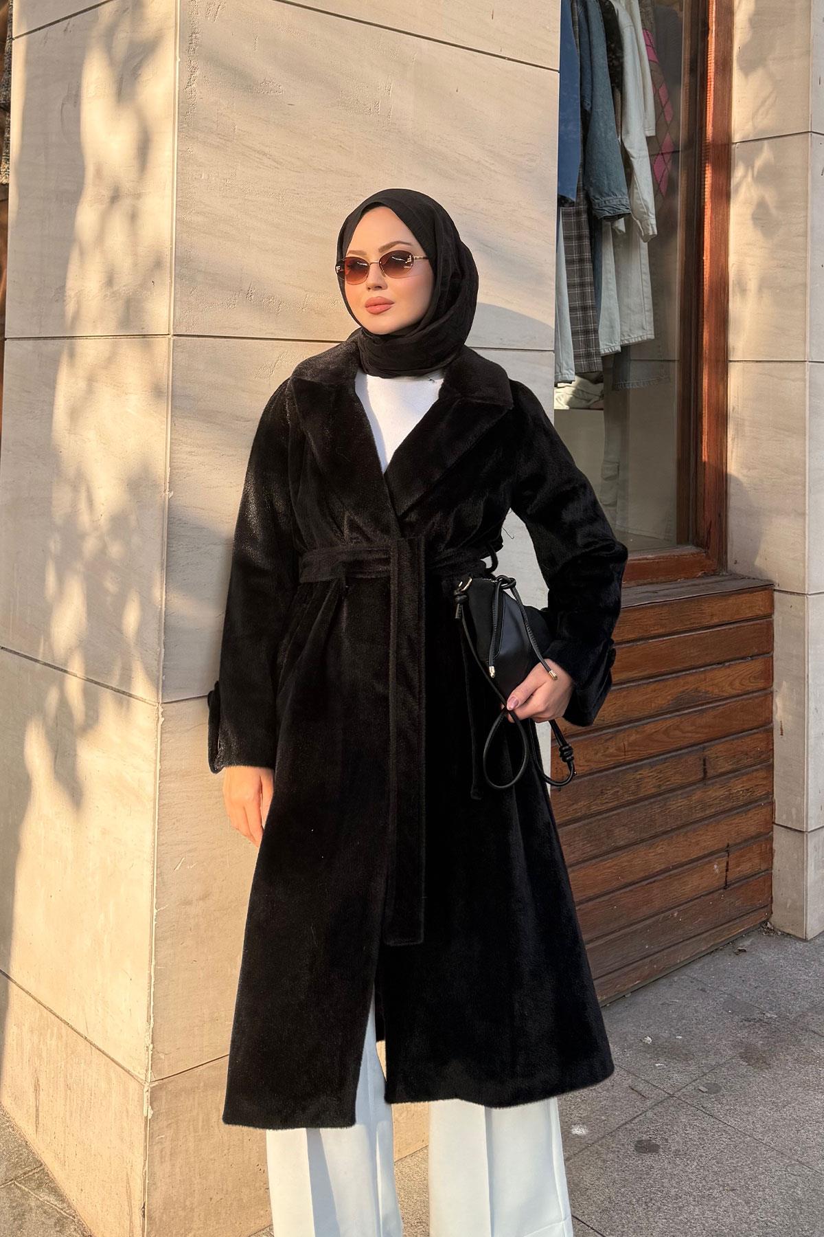 Apoletli Uzun Kaban Siyah