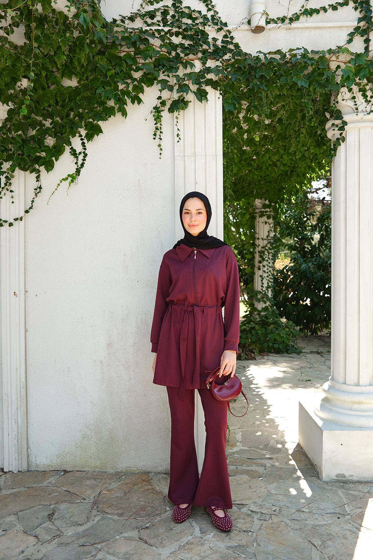 Bel Bağlamalı Takım Bordo