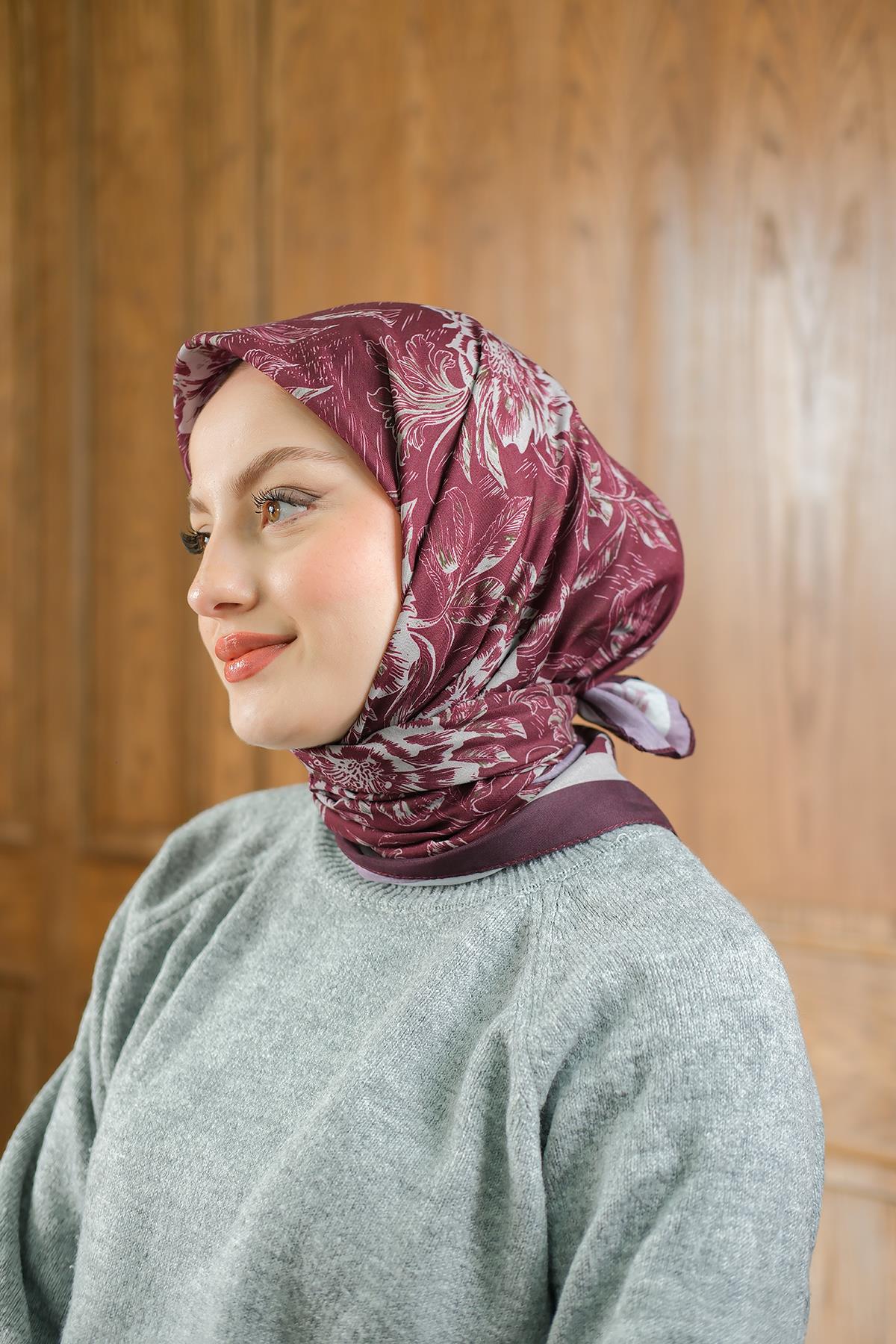 Botanik Soft Eşarp Bordo