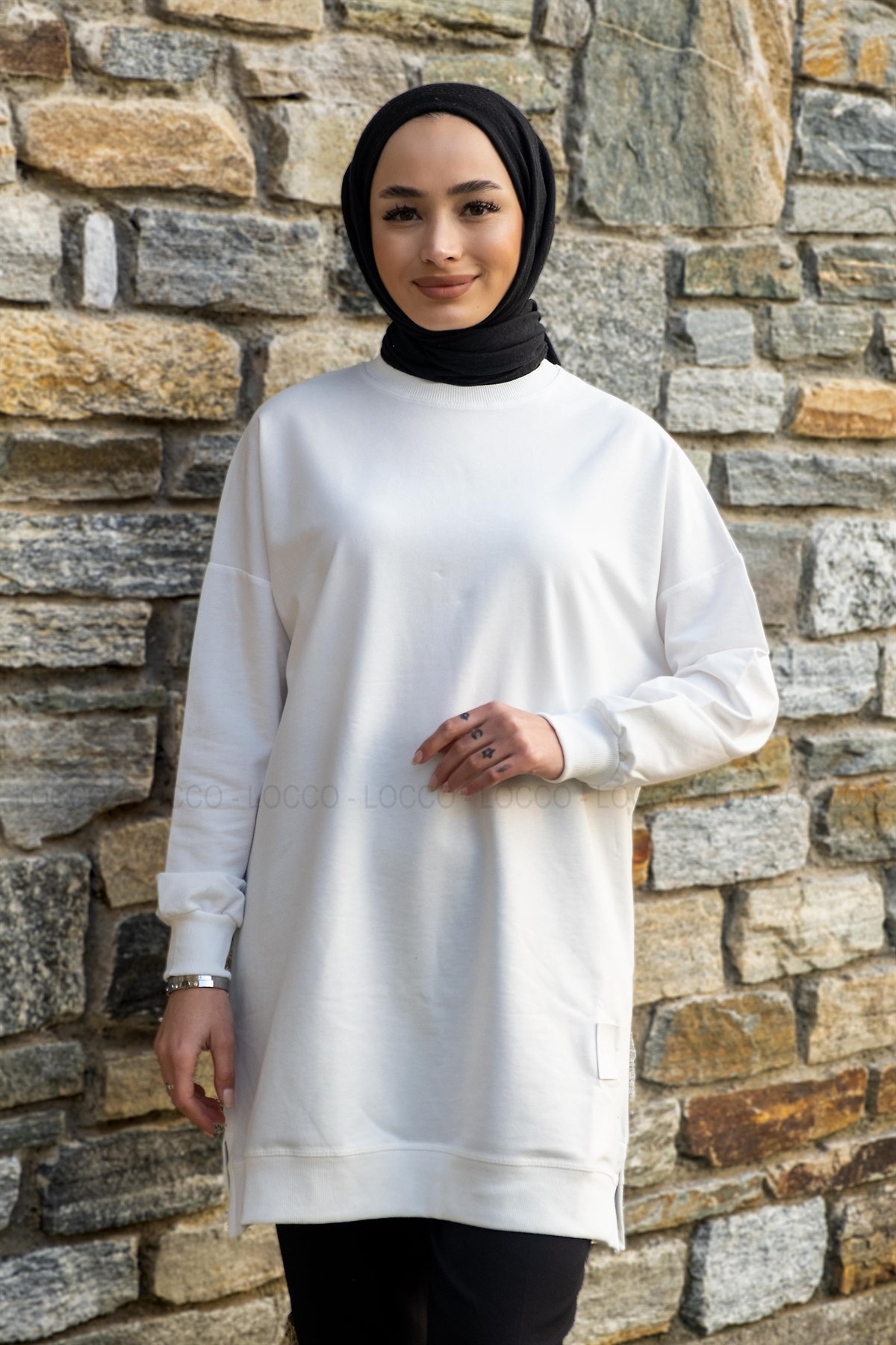 Uygun Fiyatlı DUZ TUNIK  BEYAZ | Loccomoda.com 