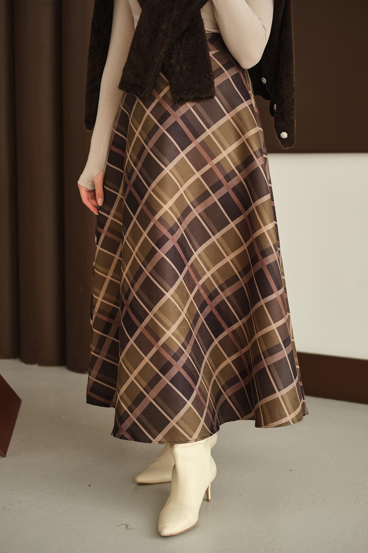 Ekose Desen Etek Yeşil