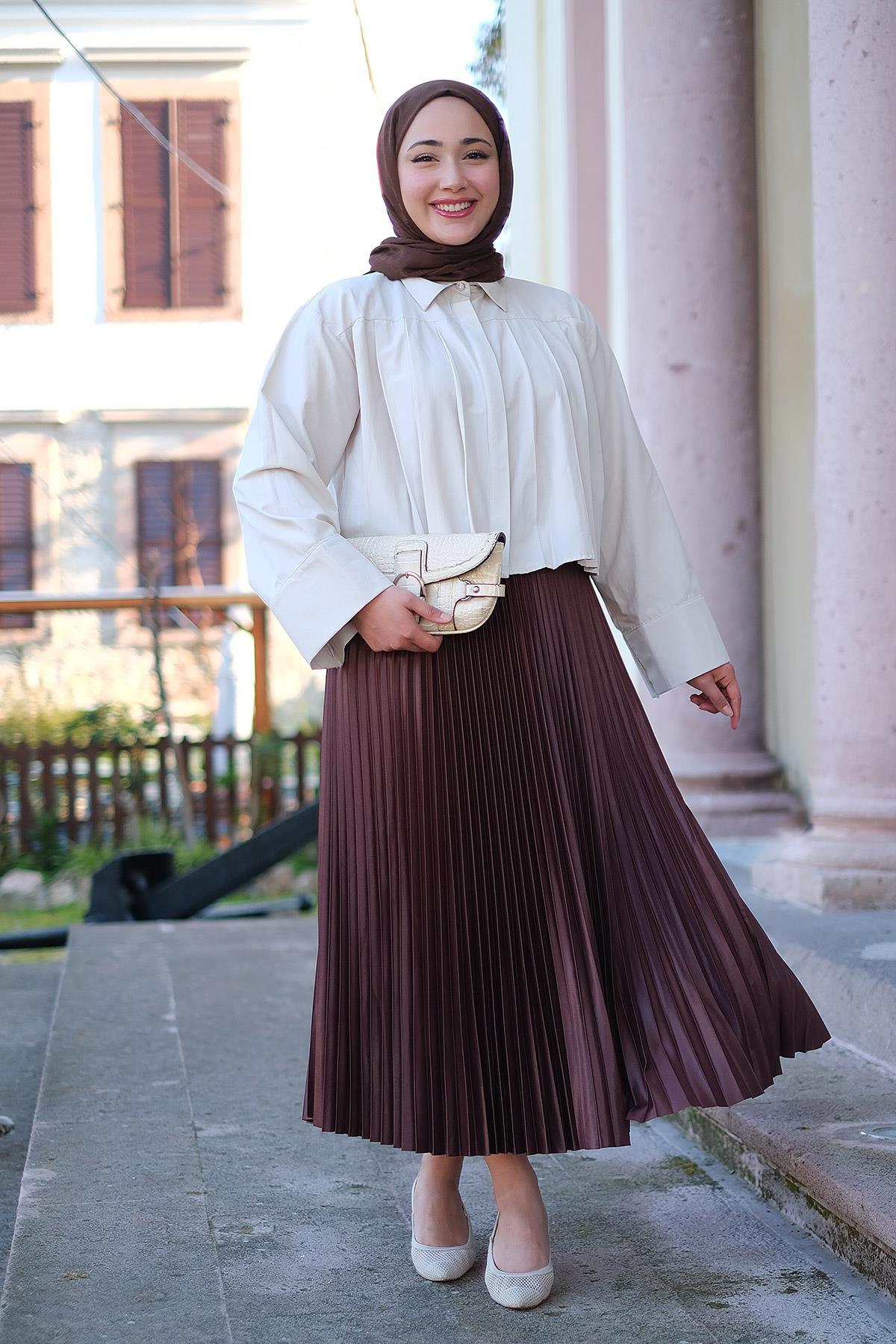 ELISA PILISELI ETEK KAHVERENGI