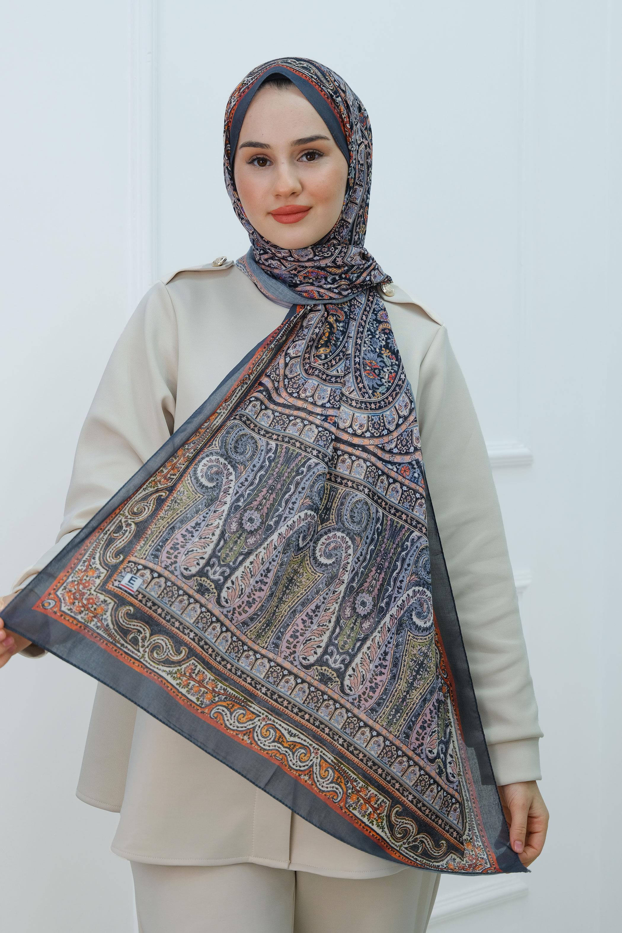 Etnik Desen Şal Antrasit