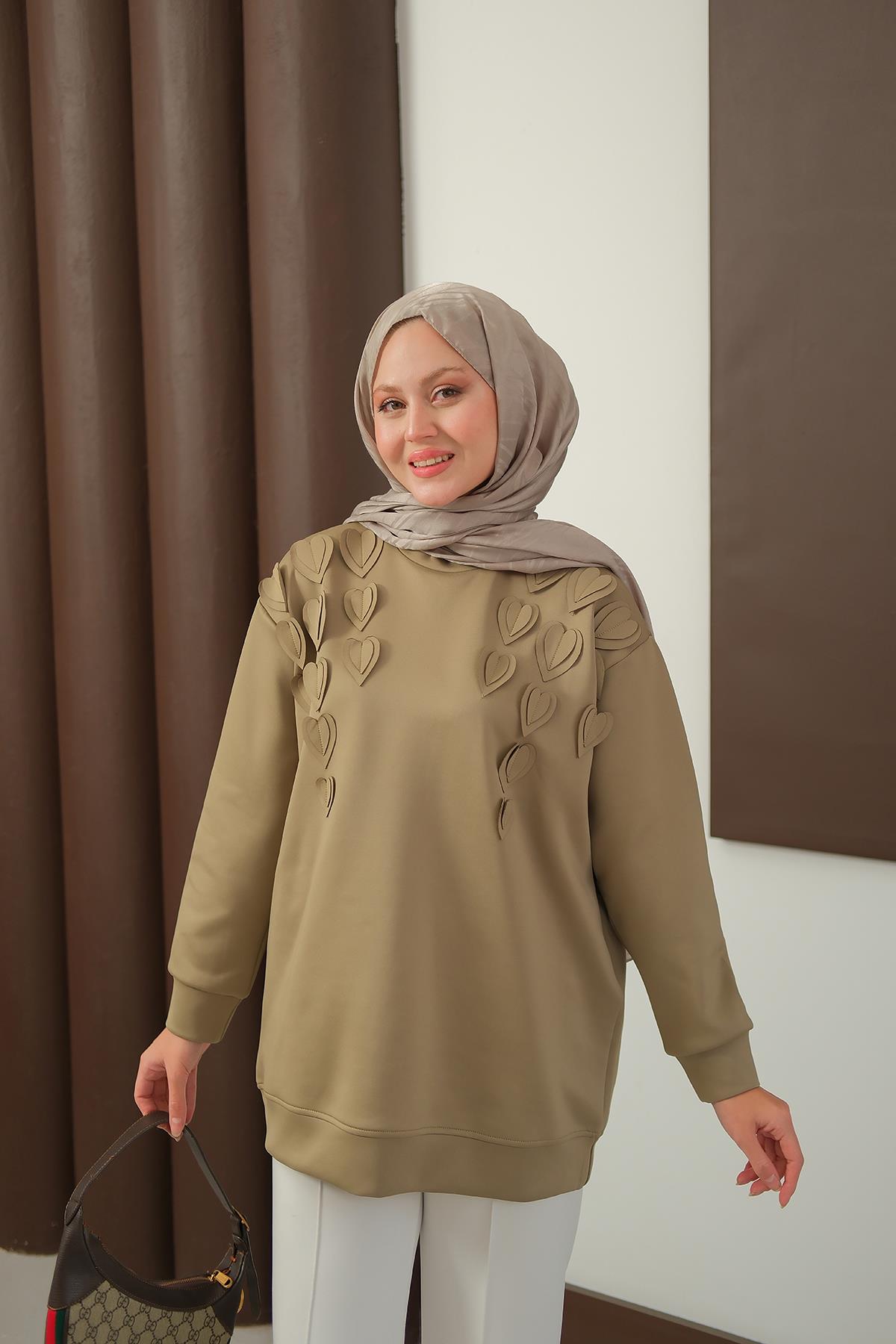 Kalp Detaylı Tunik Yeşil