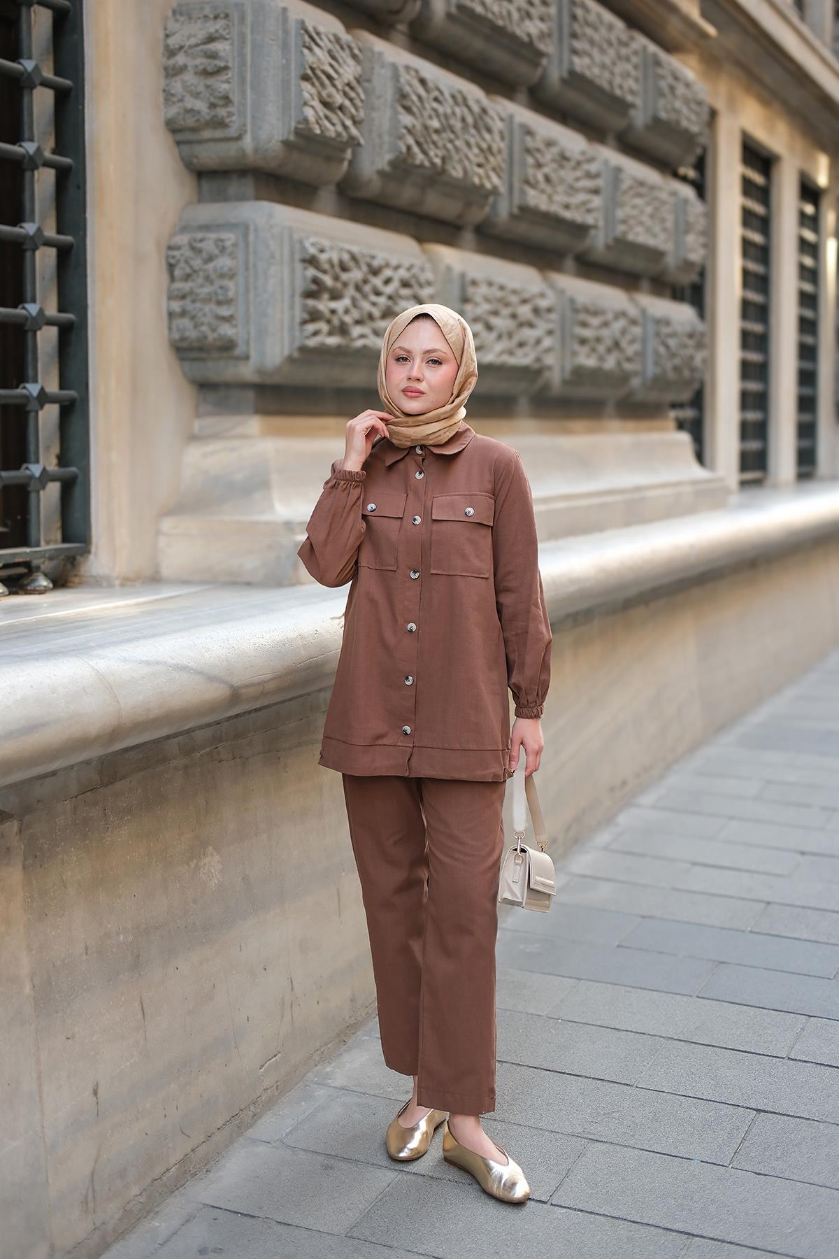 Kargo Cepli Takım Kahverengi