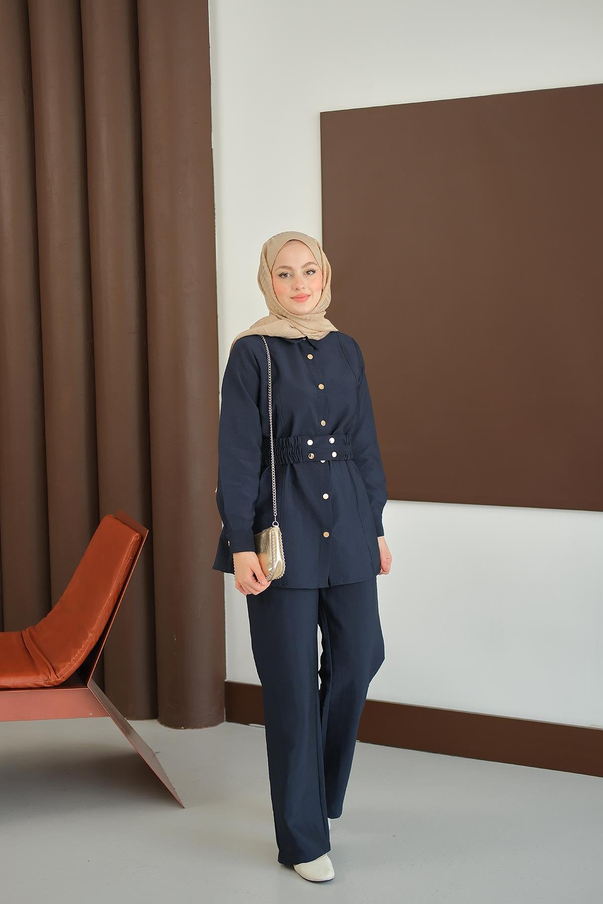 Kemer Detay Takım Lacivert