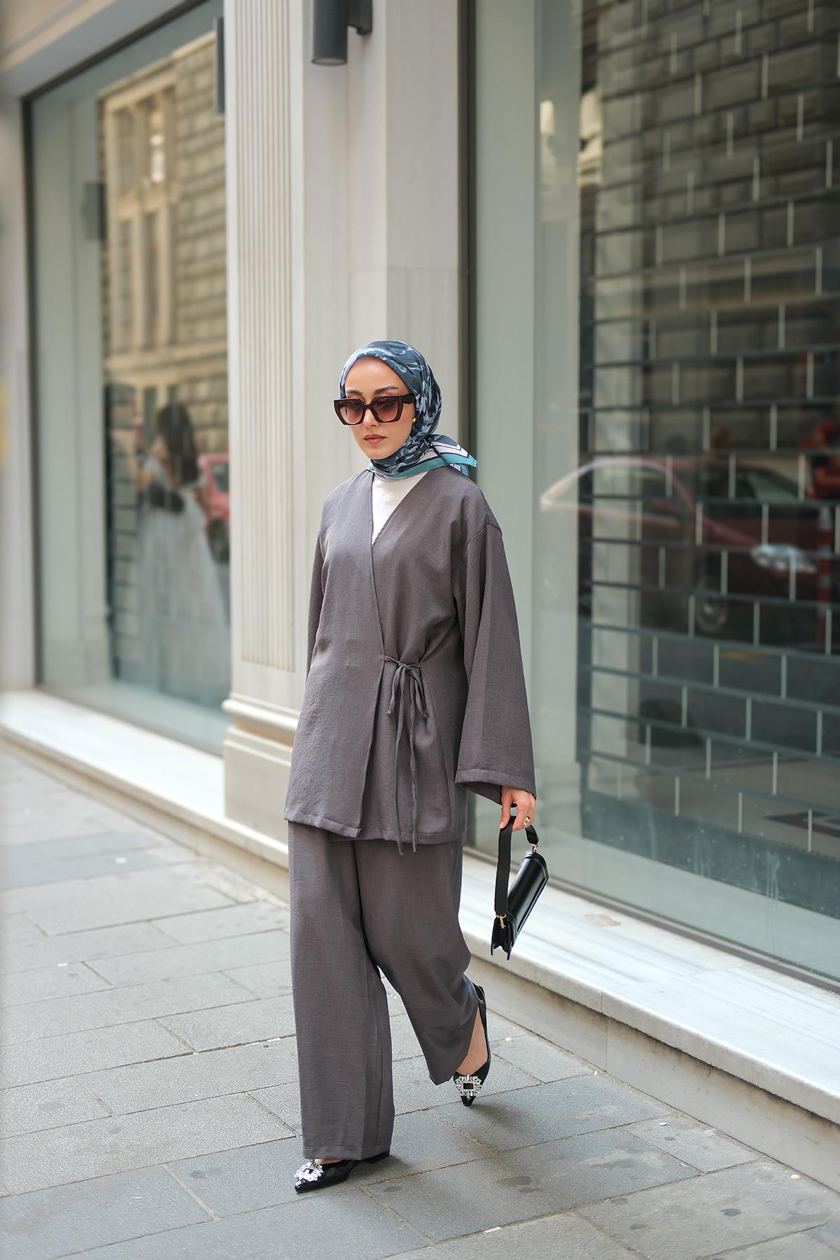 Kruvaze Yaka Takım Antrasit