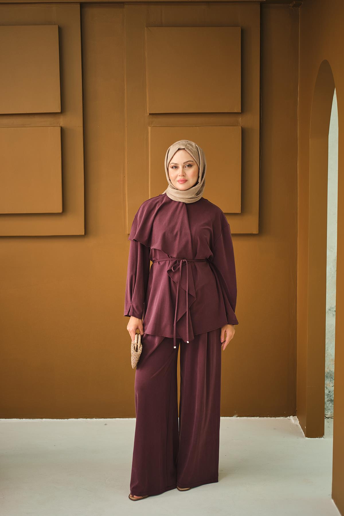 Omuzdan Volanlı Takım Mürdüm