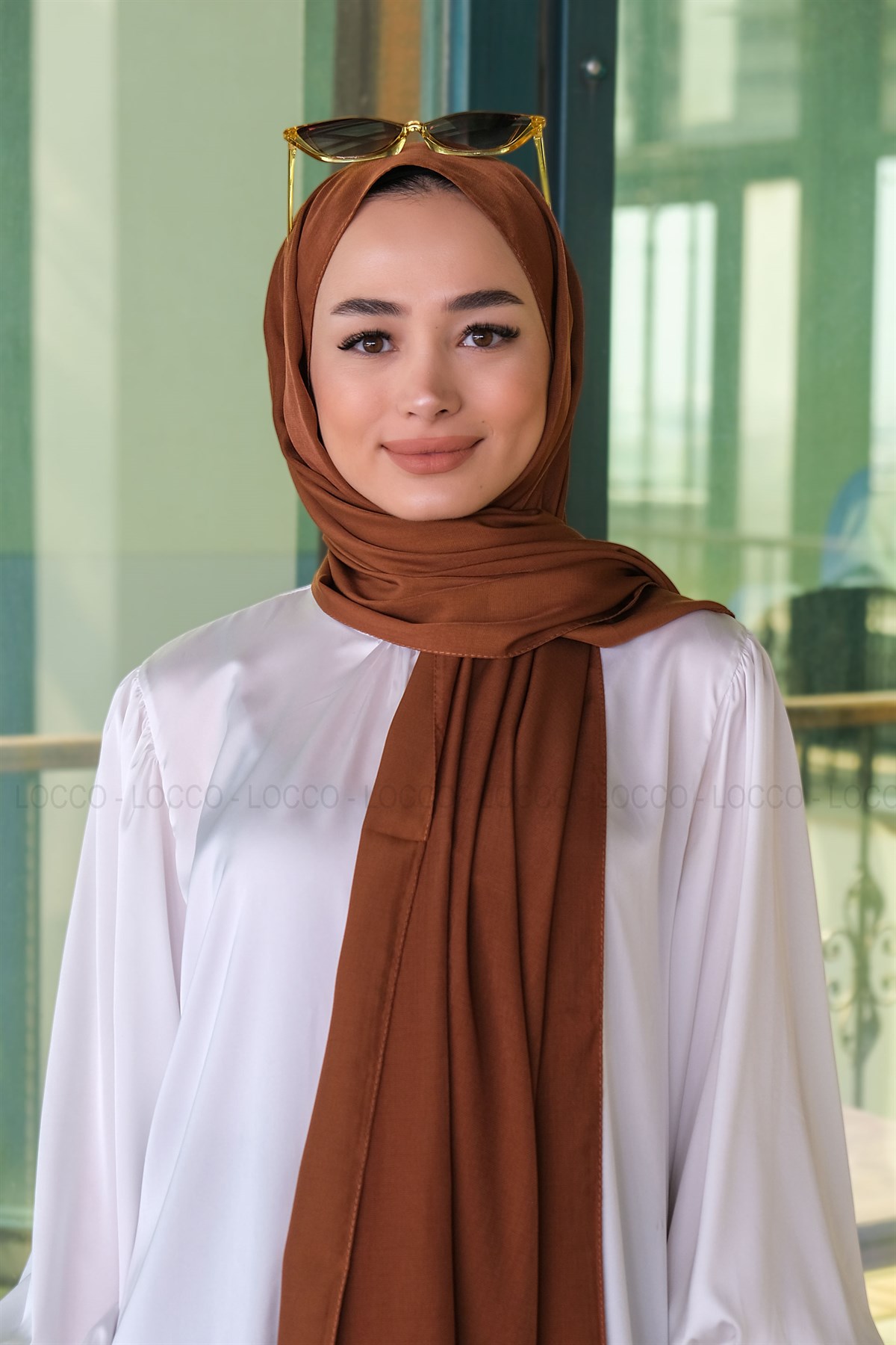 Uygun Fiyatlı PAMUK IPEK SAL ACIK KAHVE | Loccomoda.com 