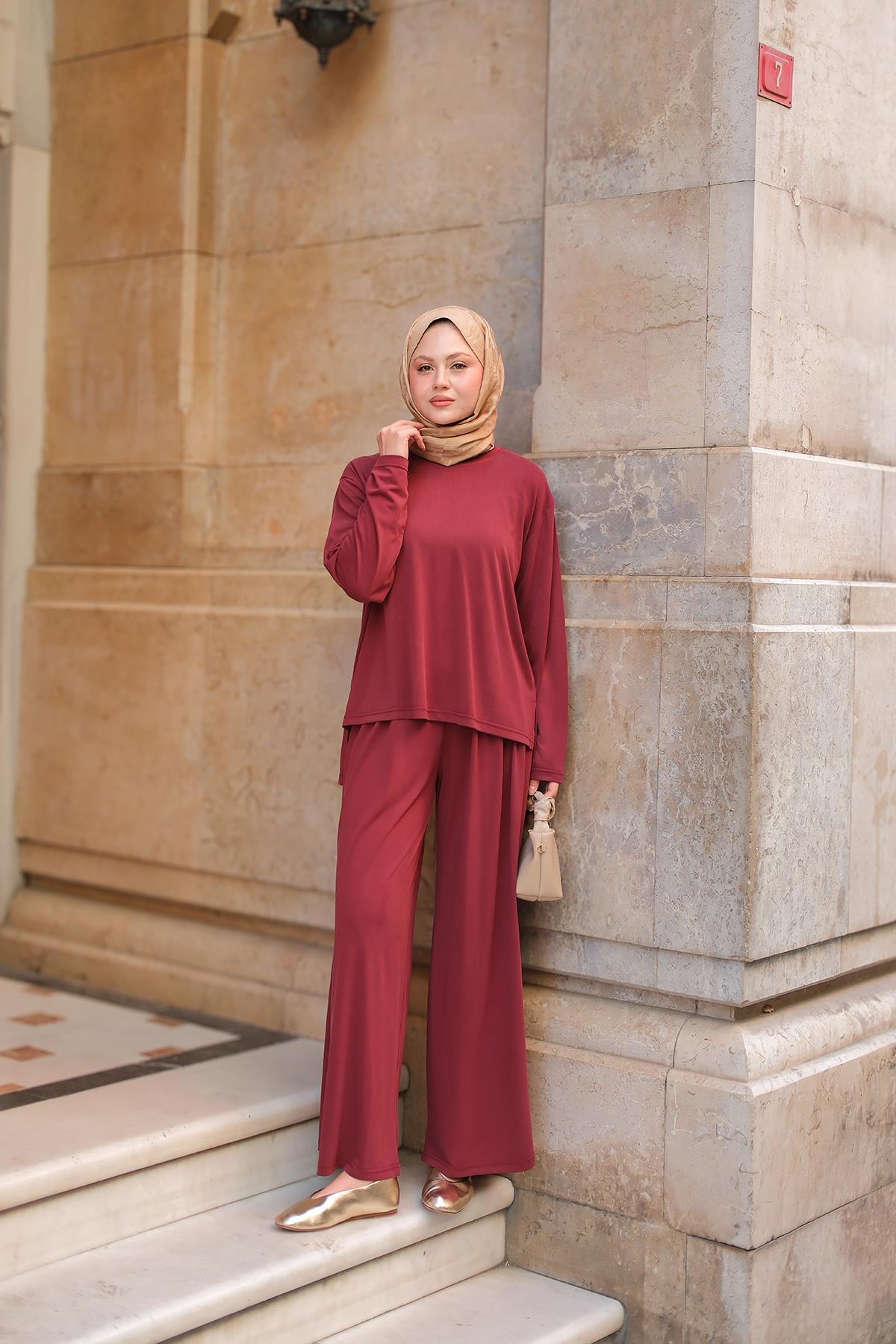 Rise Jarse Dökümlü Takım Bordo