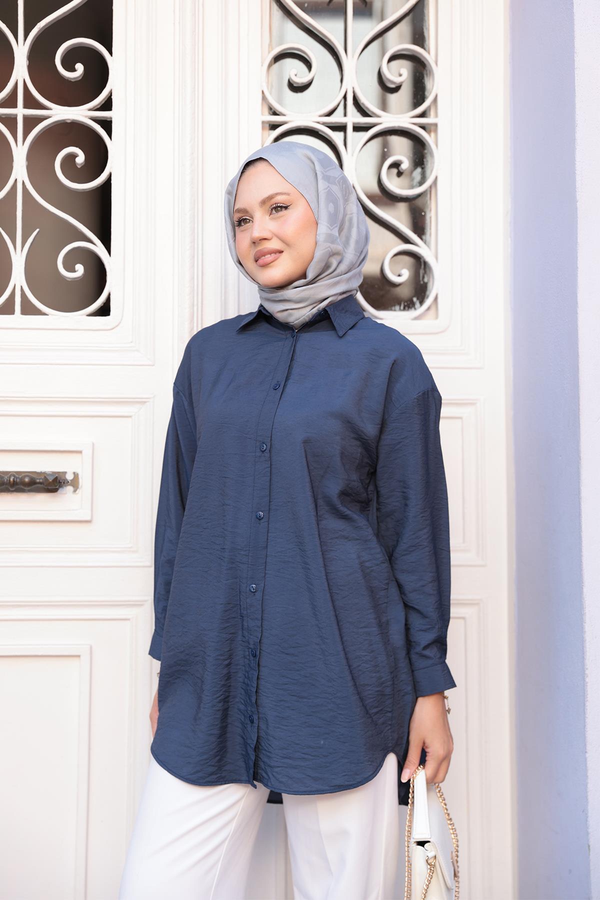 Rita Kraş Gömlek Lacivert