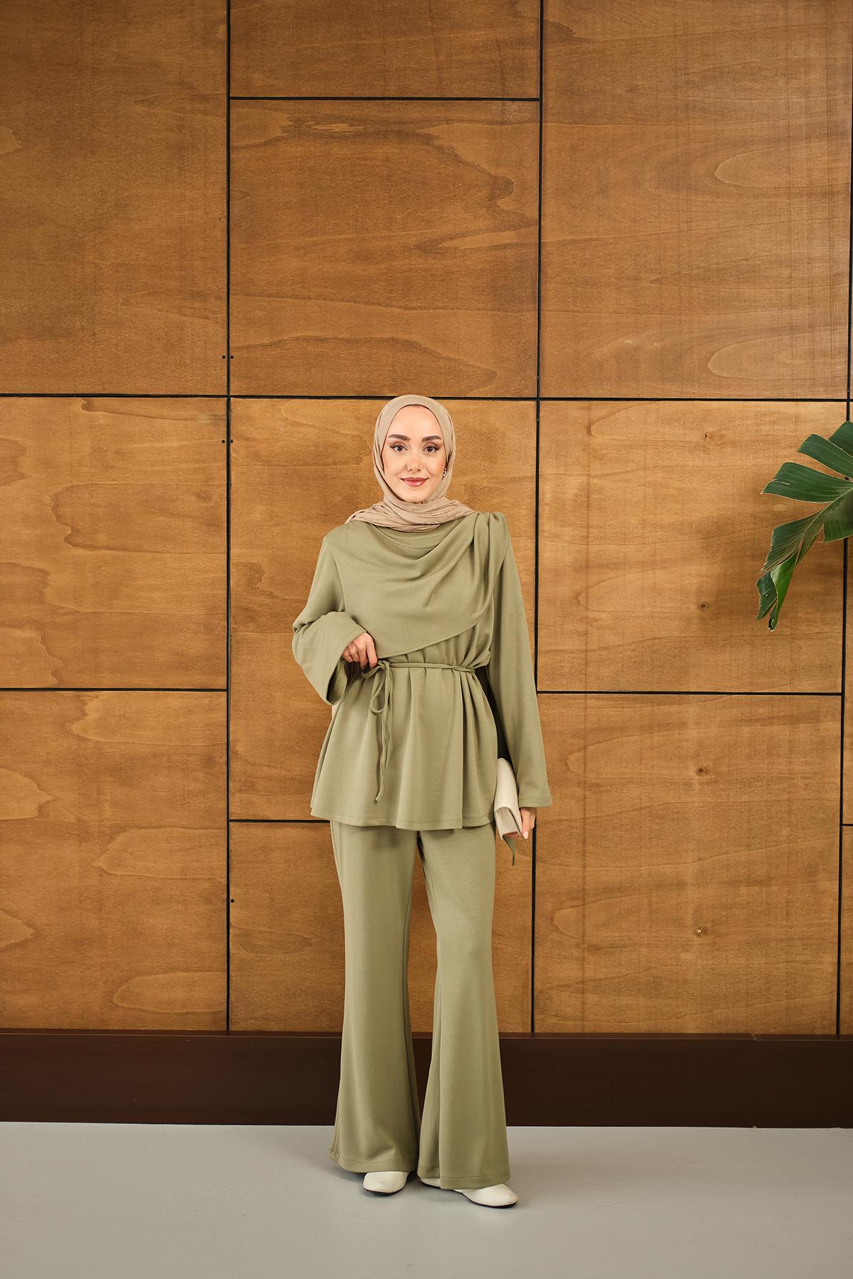 Şal Detay Takım Yeşil