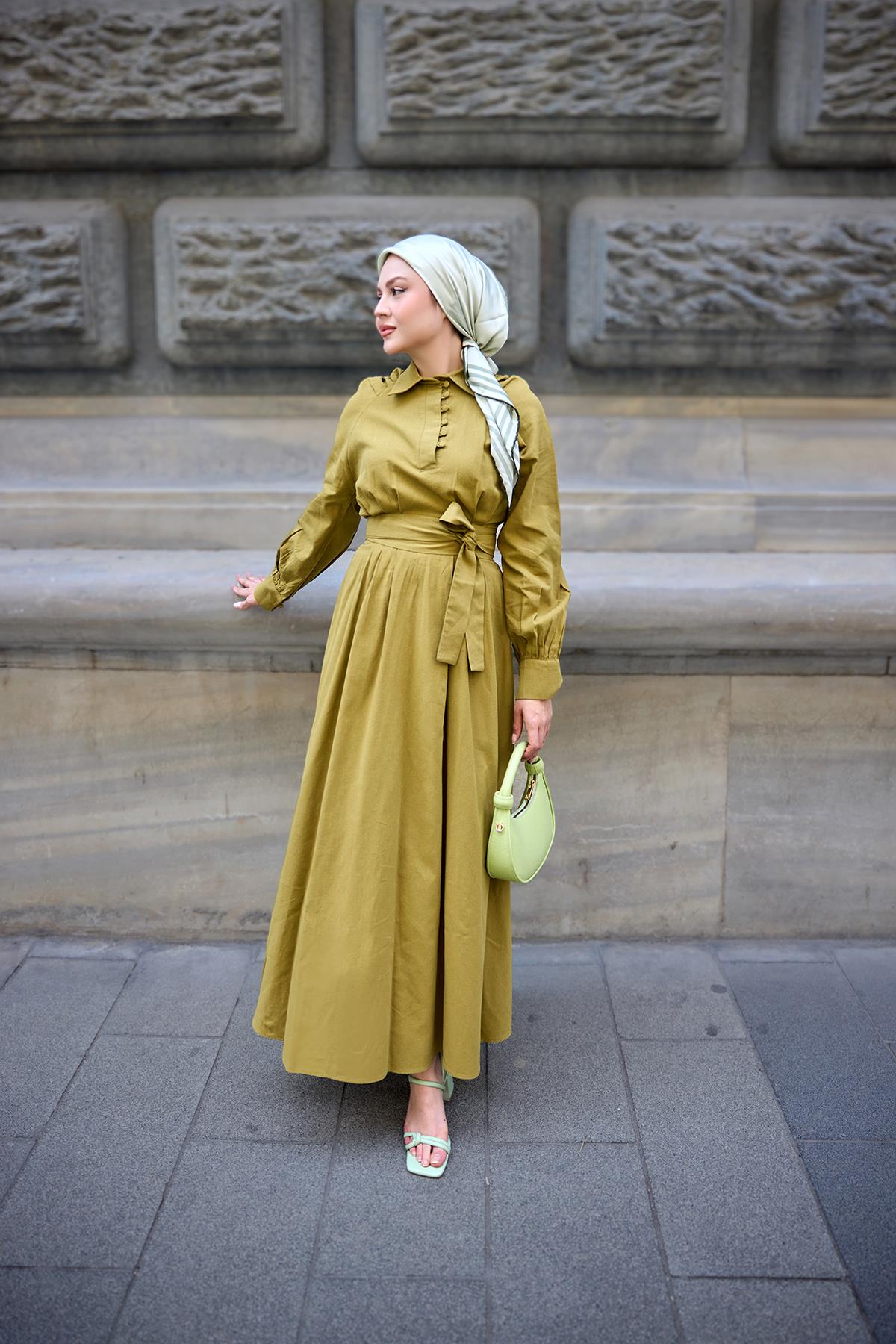 Sea Elbise Yağ Yeşil