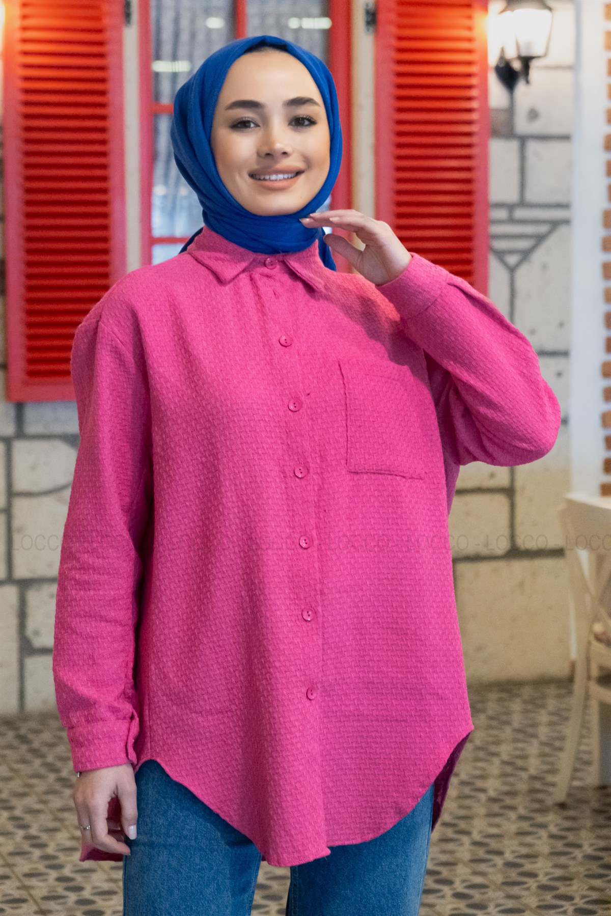 Uygun Fiyatlı TEK CEPLI TUVIT GOMLEK FUSYA | Loccomoda.com 