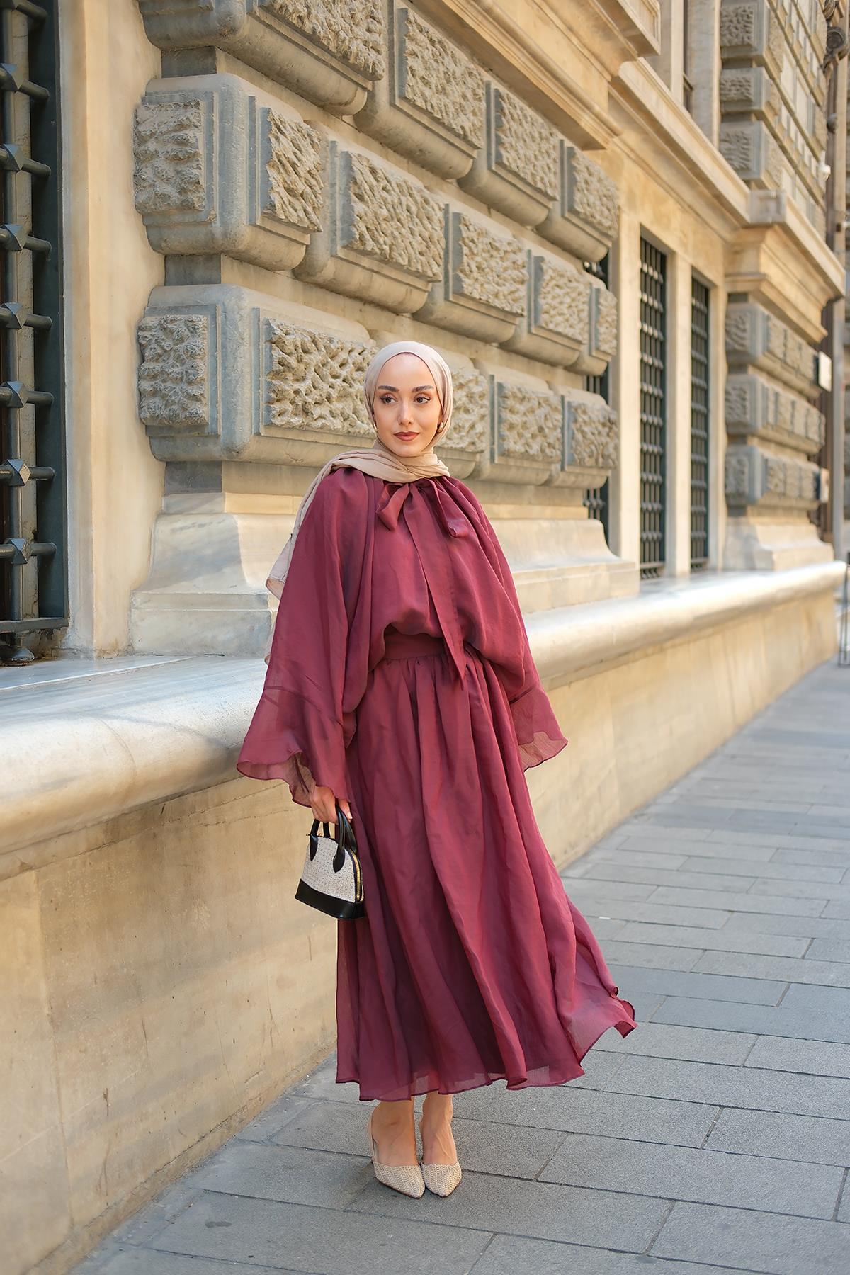 Yaka Bağlamalı Takım Bordo