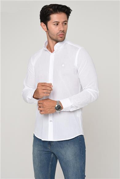 Erkek Gömlek 13087 - Beyaz-BRANGO