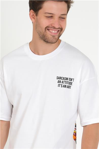 Erkek Sarcasm Baskılı Tişört 3013-RODRIGO