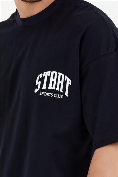 Erkek Startup Baskılı Tişört 3000 - Siyah-RODRIGO