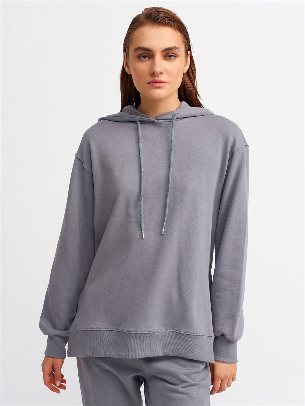 YANLARI FERMUARLI SWEAT FÜME